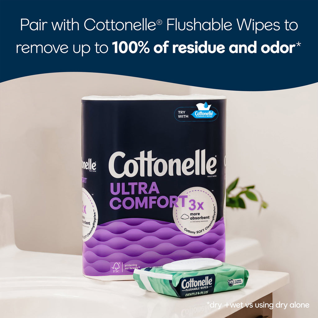Cottonelle Ultra Comfort Toilet Paper - Soft Toilet Tissue, 6 Mega Rolls - 4-Pack