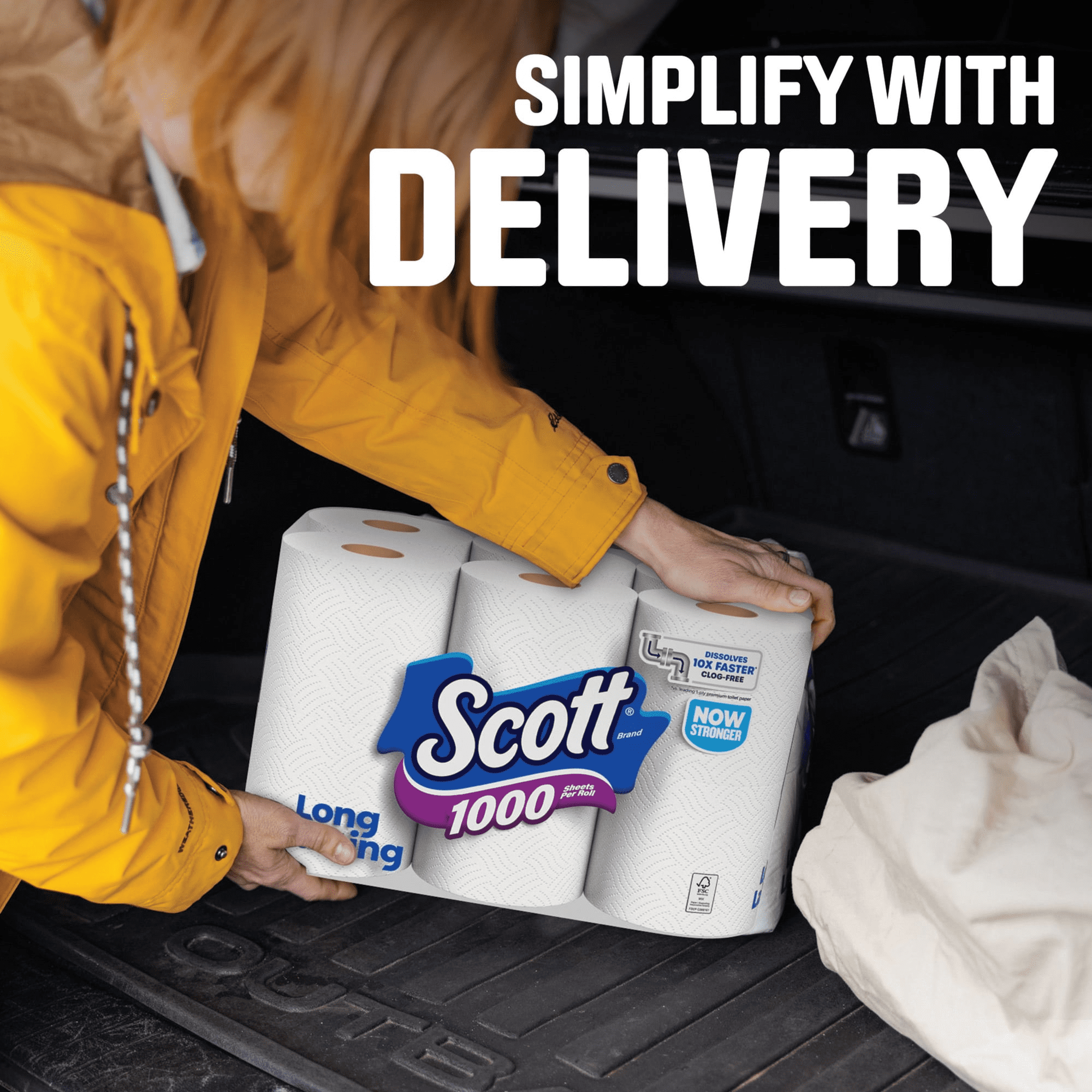 Scott 1000 1-Ply Toilet Paper 45 rolls - 1, 000 (4x more sheets )