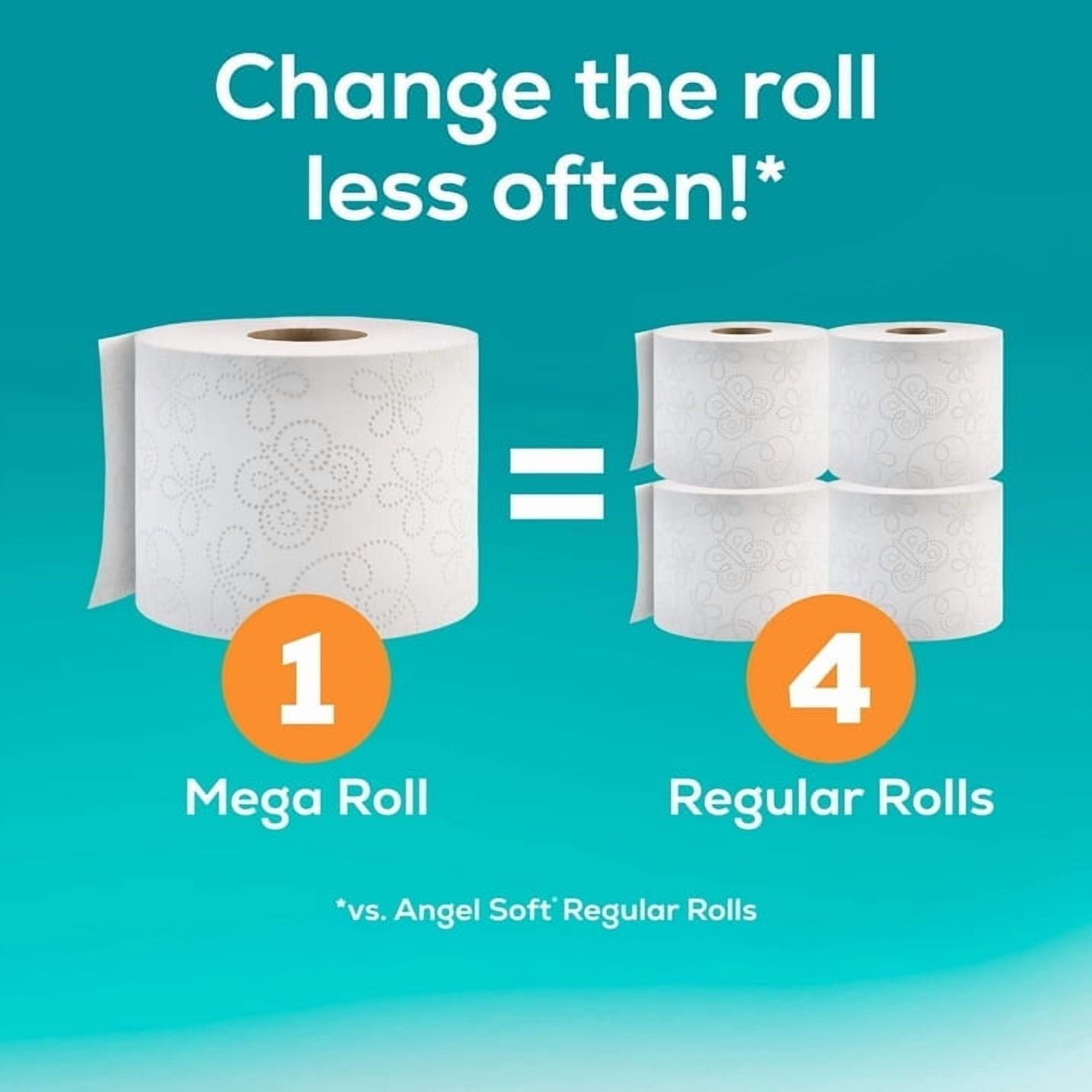 2 pack Angel Soft Household Embossed 2-Ply Pulp Septic Safe Toilet Paper Unscented 9 Count Rolls