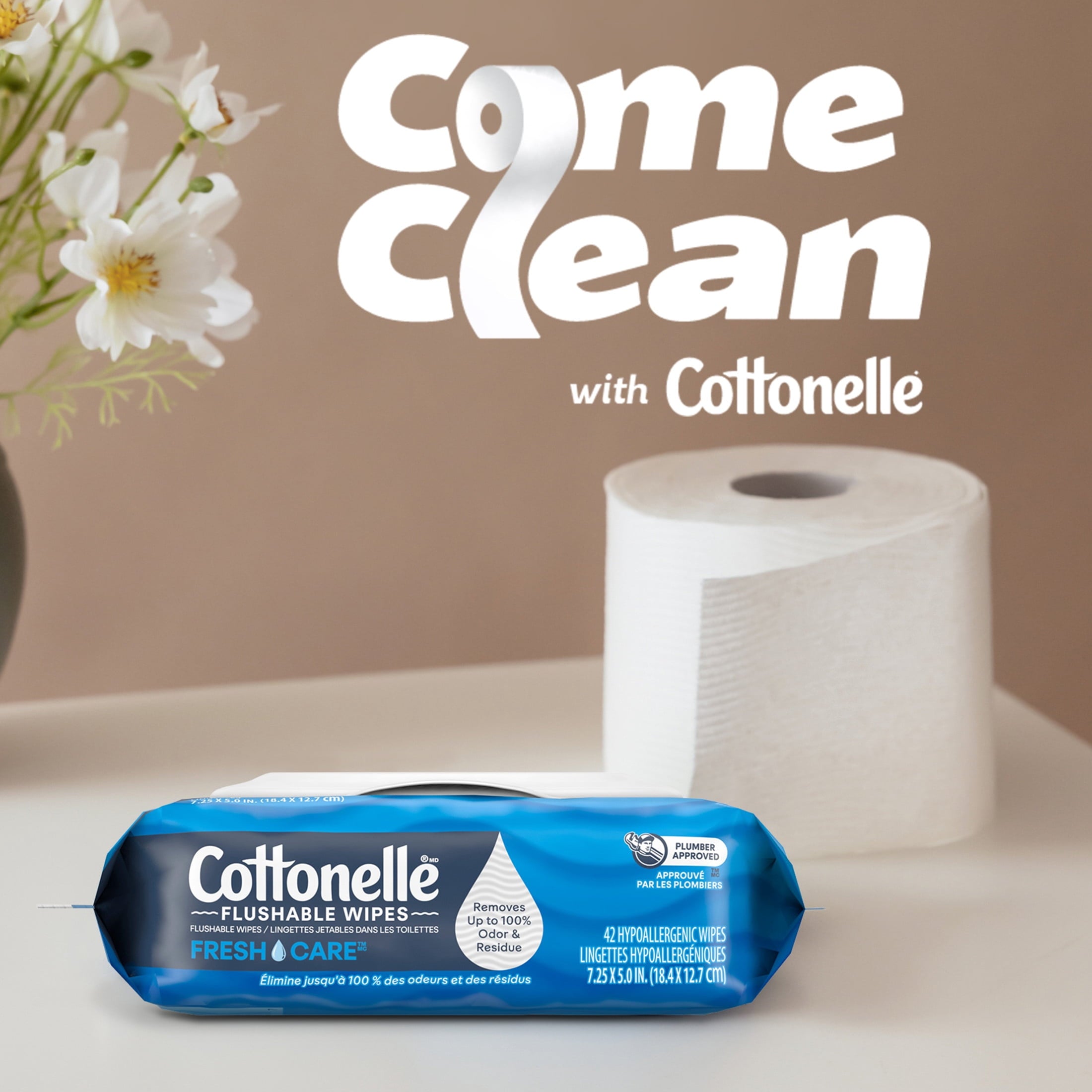 Cottonelle Ultra Clean Toilet Paper - Strong Toilet Tissue, 12 Mega Rolls