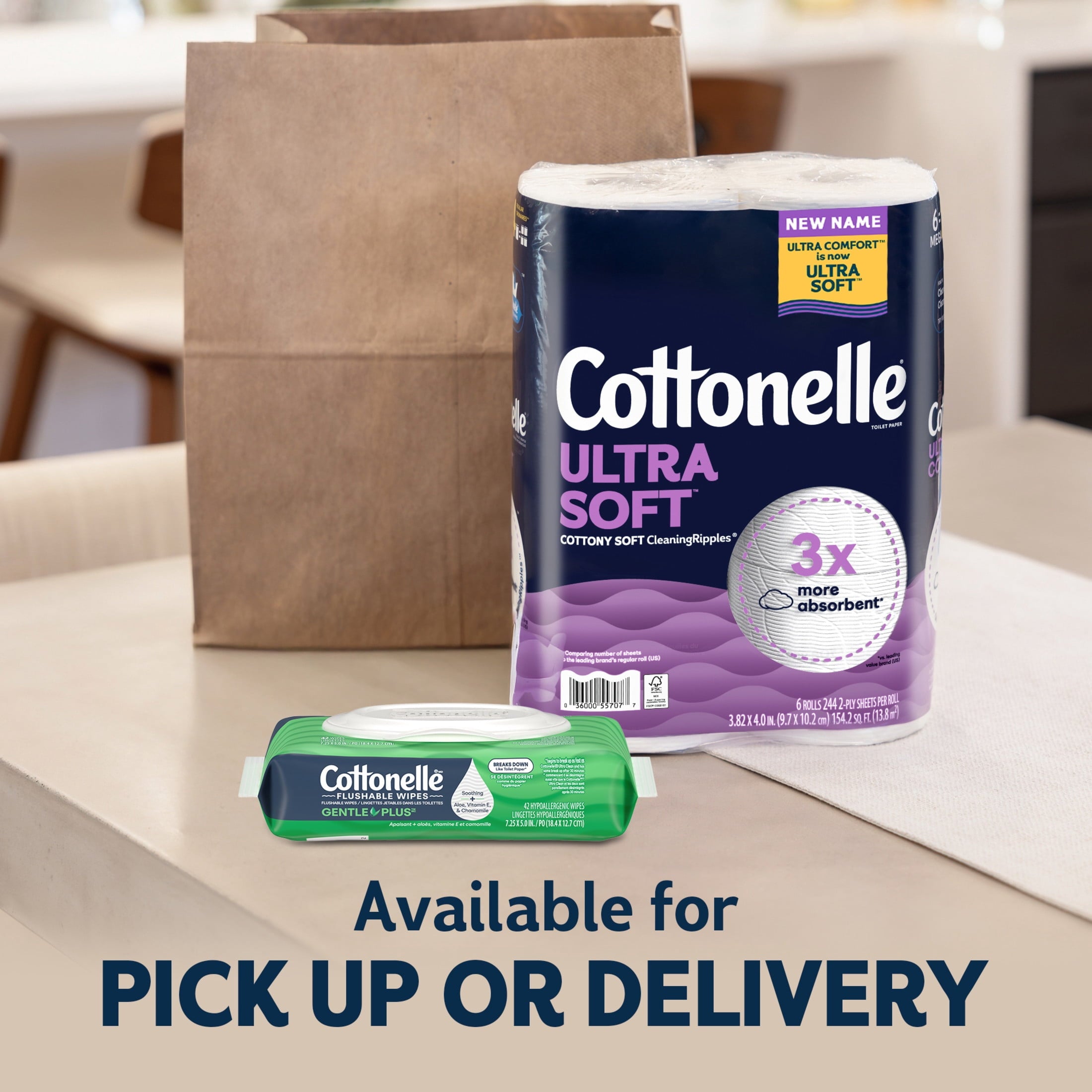 Cottonelle Ultra Soft Toilet Paper - Strong Toilet Tissue, 12 Mega Rolls