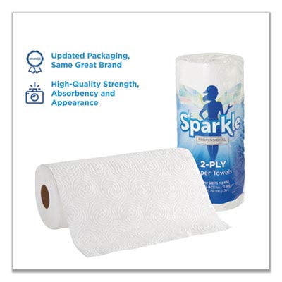 Sparkle Professional Series 2-Ply Perforated Kitchen Paper Towel Rolls by GP PRO (Georgia-Pacific) - 2717201, 70 Sheets Per Roll, 30 Rolls Per Case