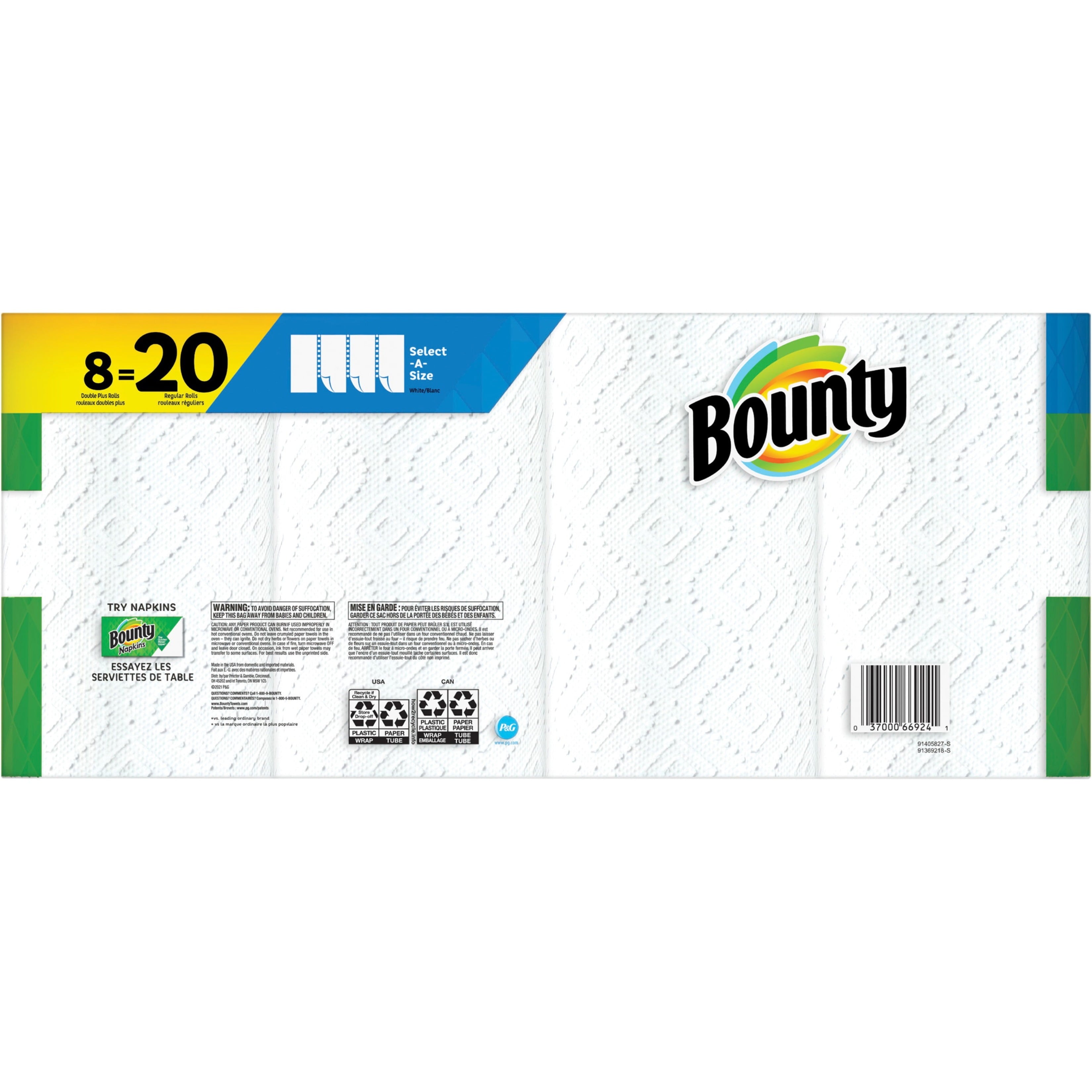 Select-a-size Kitchen Roll Paper Towels - 2-ply, 5.9 X 11, White, 123 Sheets/roll, 8 Double Plus Rolls/pack