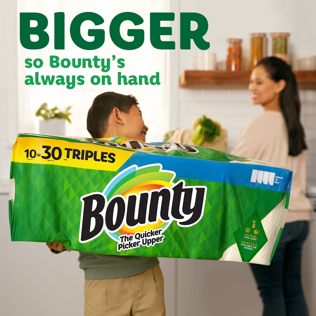 Bounty Select-A-Size Paper Towels - 6 Double Rolls, Print, 90 Sheets Per Roll