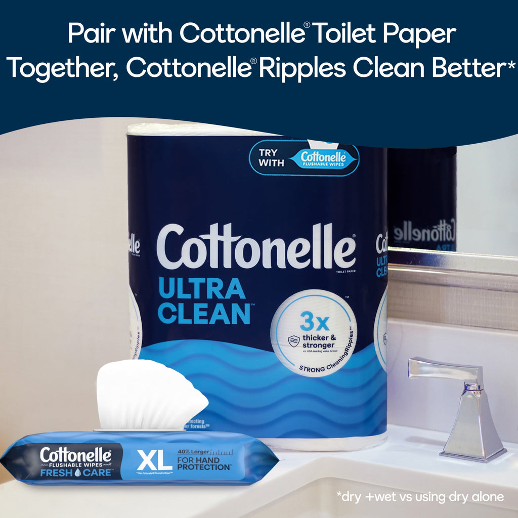 Cottonelle Ultra Fresh XL Flushable Wet Wipes - 1 Flip-Top Pack - 2-Pack