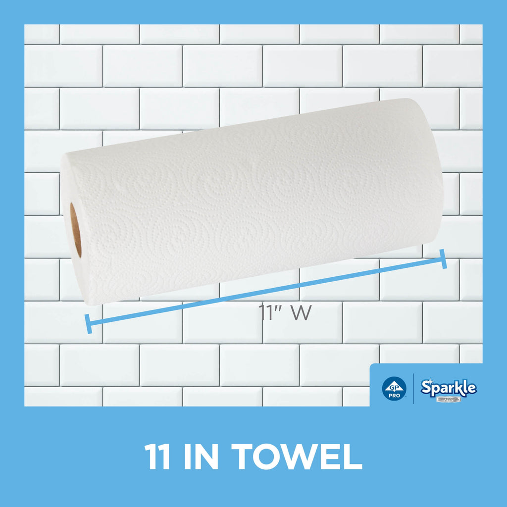 Sparkle Professional Series® 2-Ply Perforated Kitchen Paper Towel Rolls by GP PRO (Georgia-Pacific) - White, 2717714, Sheet size: 11” X 8.8” (LxW), 85 Sheets Per Roll, 15 Rolls Per Case