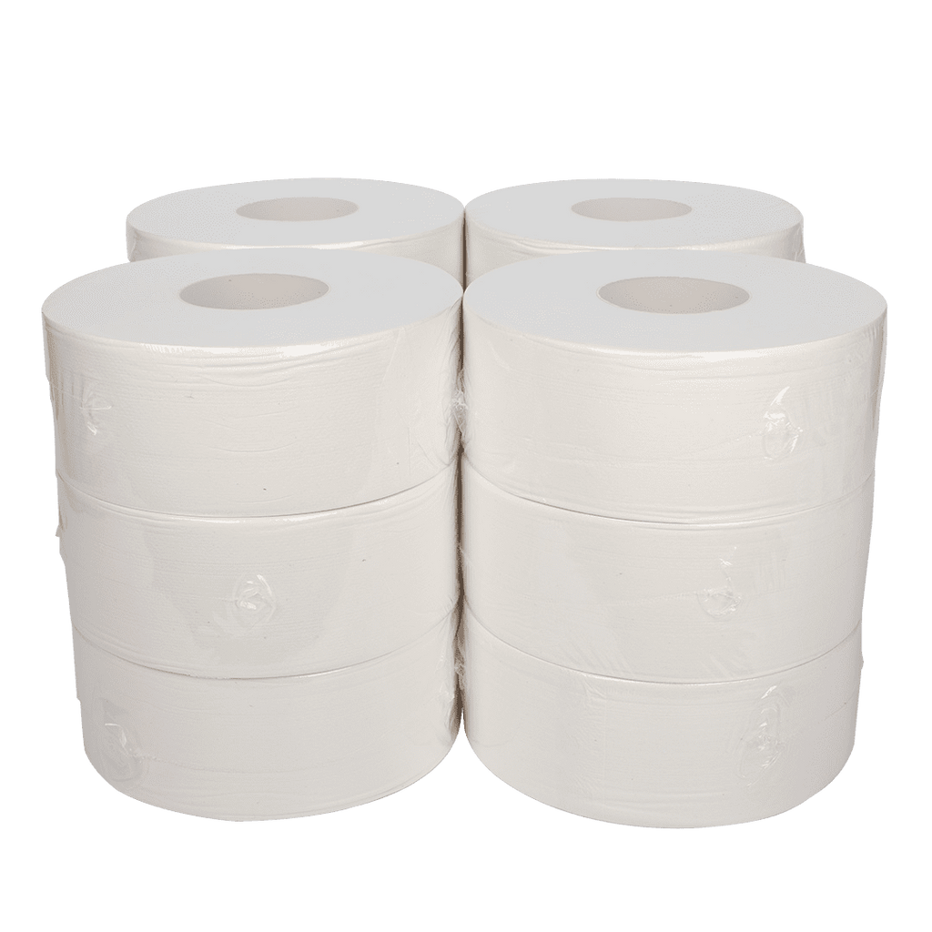 Karat 9 Inch 2 Ply Jumbo Roll Bathroom Toilet Paper - White (12 Pack)