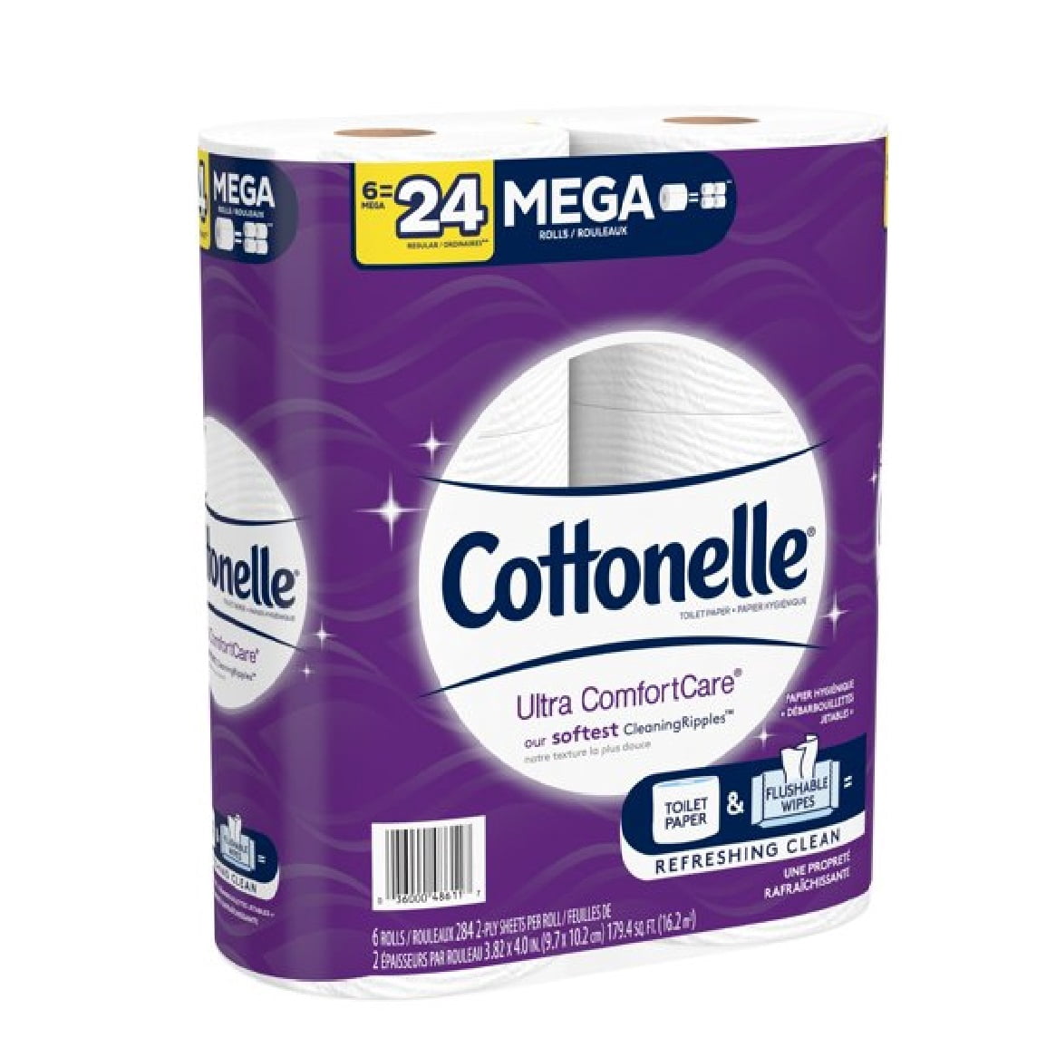 Cottonelle Ultra ComfortCare Toilet Paper - 6 Mega Rolls, 284 Sheets per Roll (1, 704 Total)