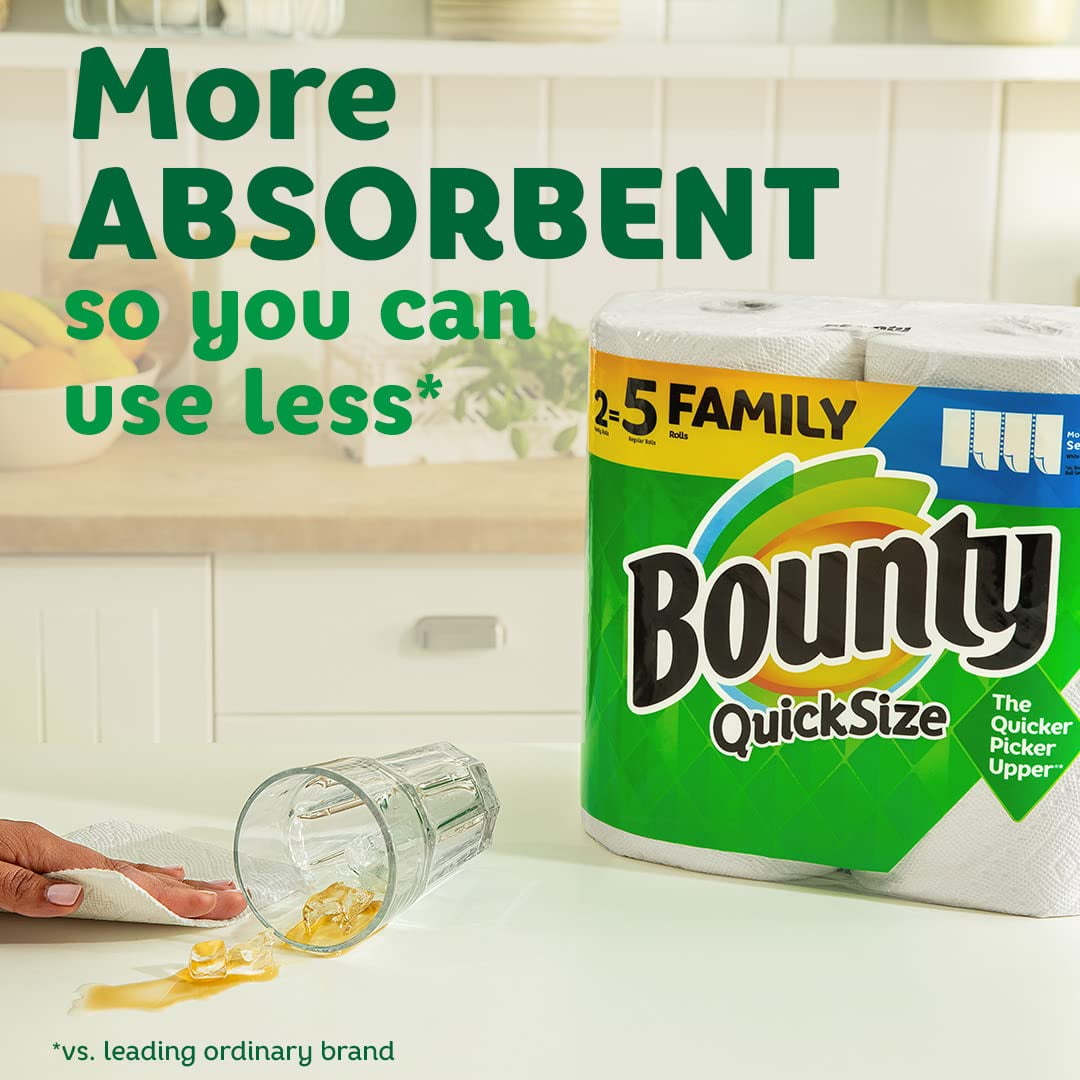 Bounty Select-A-Size Paper Towels - Print Design - 2 Triple Rolls = 6 Regular Rolls - The Perfect Household Essential!