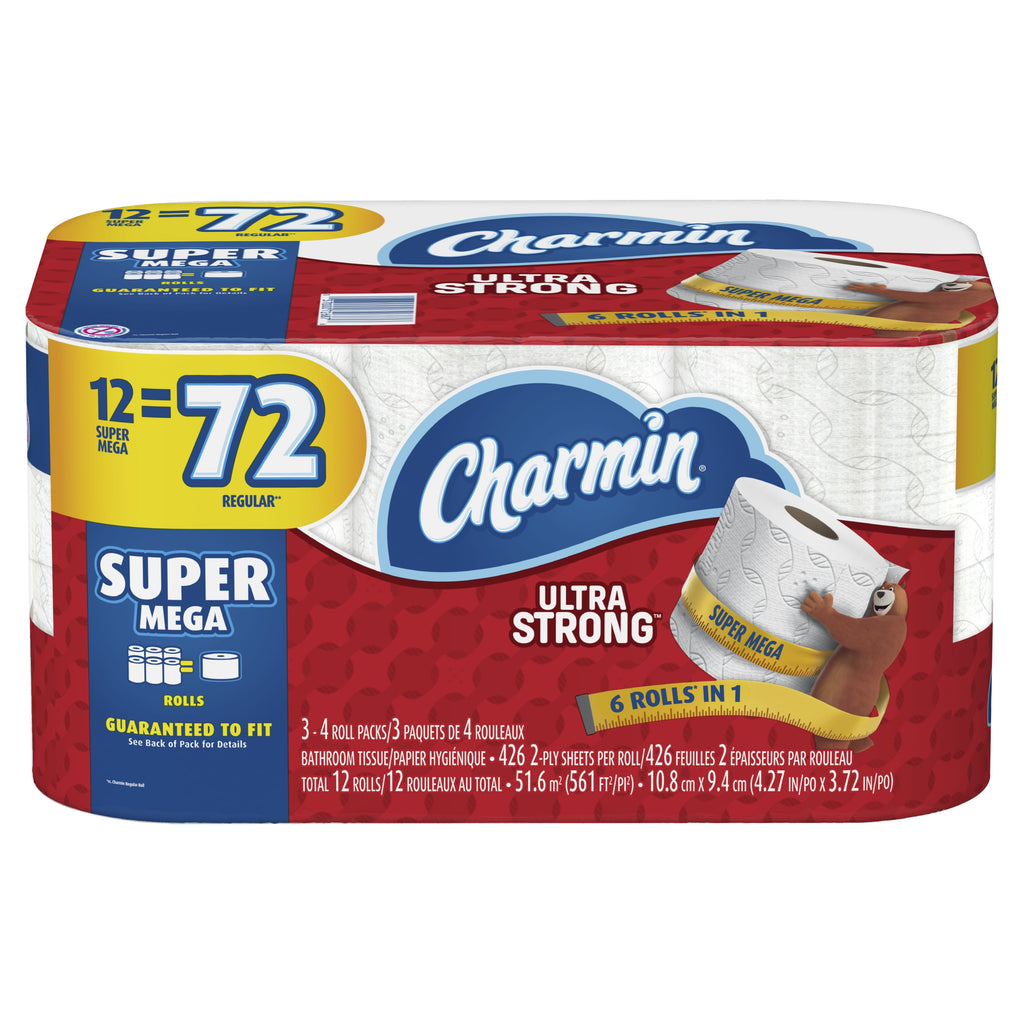 Charmin Ultra Strong Toilet Paper - 12 Super Mega Rolls