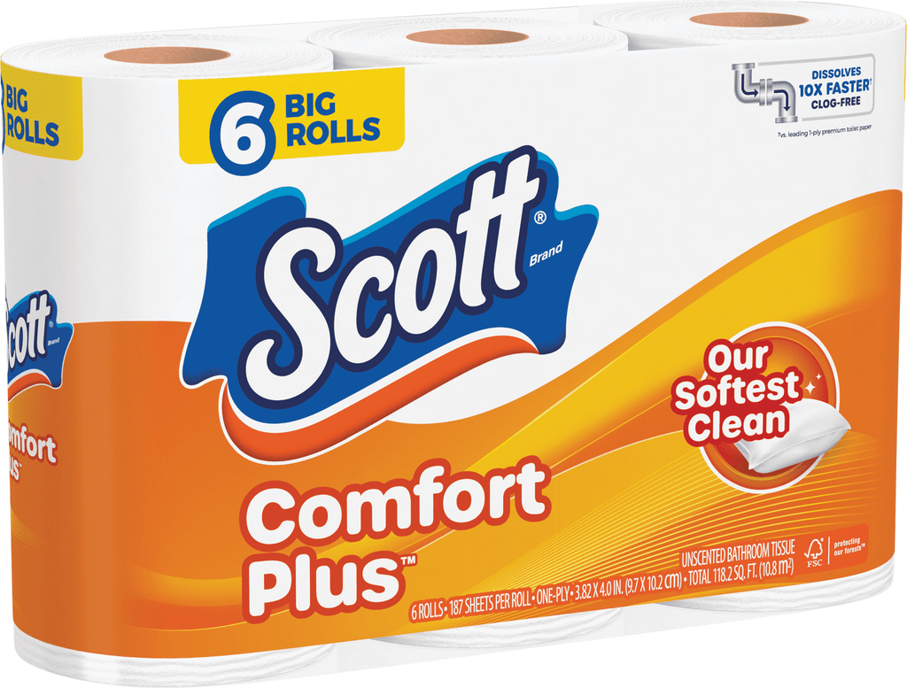 Scott Comfort Plus Toilet Paper - Pack of 4 — Residential Use - Standard Application