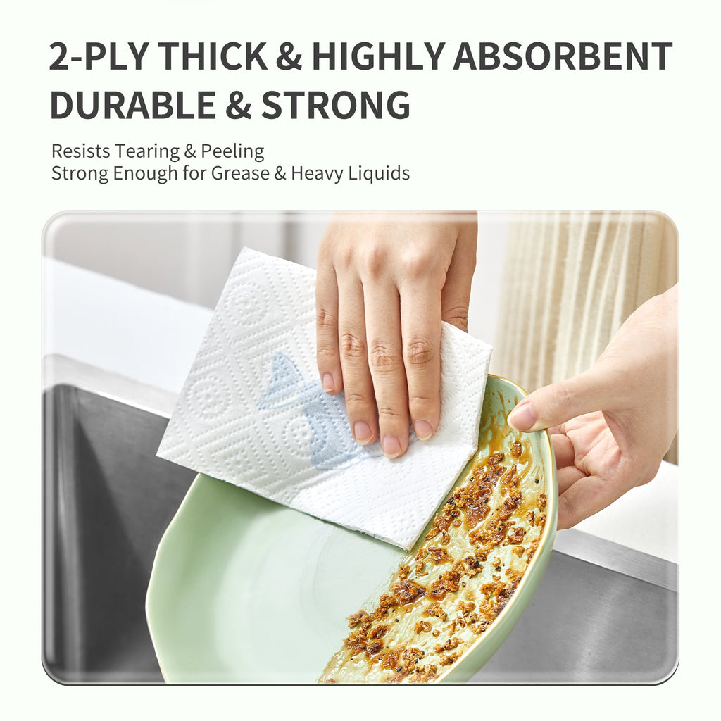 Hearttex 210-Sheet Plastic-Packaged Unprinted Kitchen Paper Towels