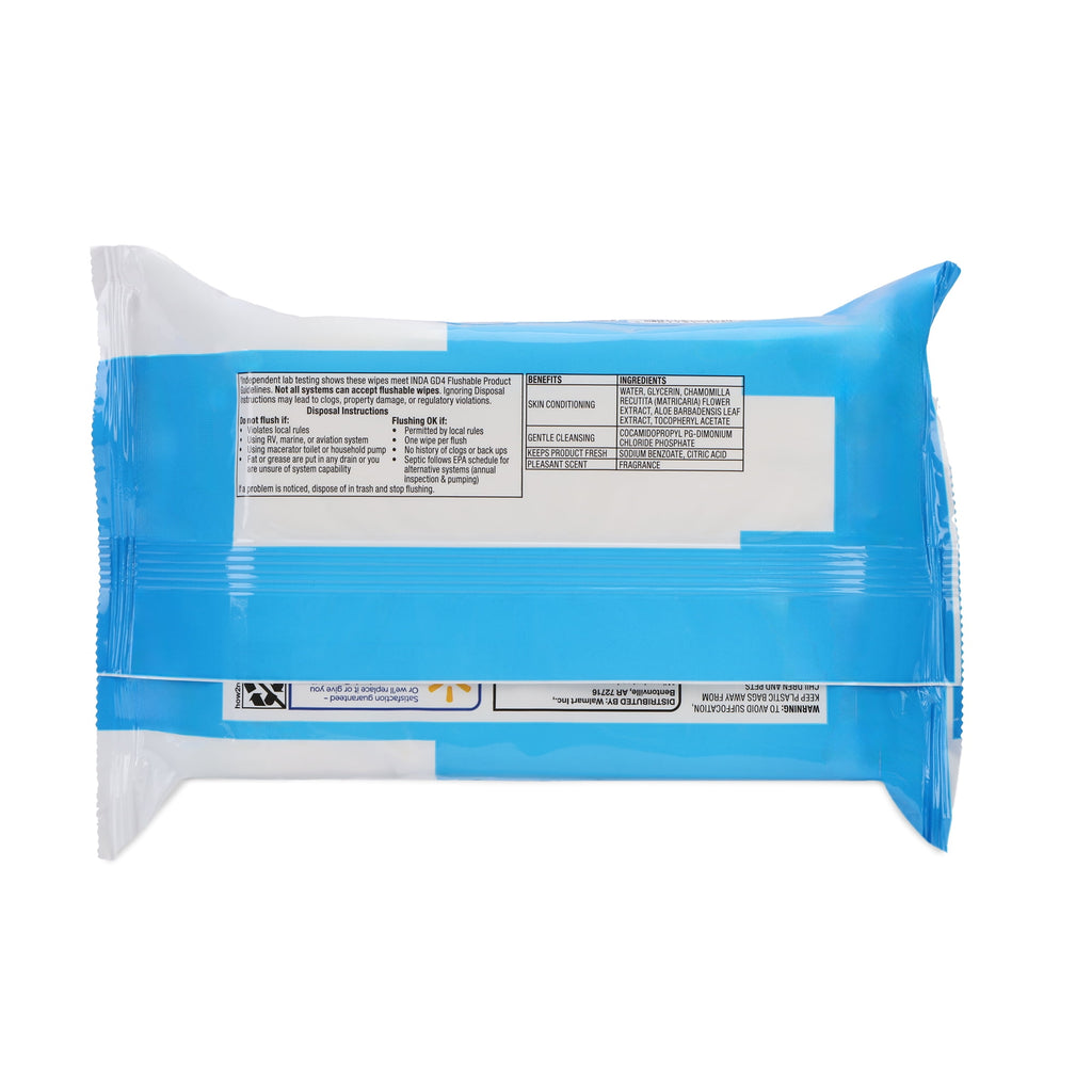 Equate Flushable Cleansing Cloths - Fresh Scent, 240 Wipes, 5 Resealable Packs - 2-Pack