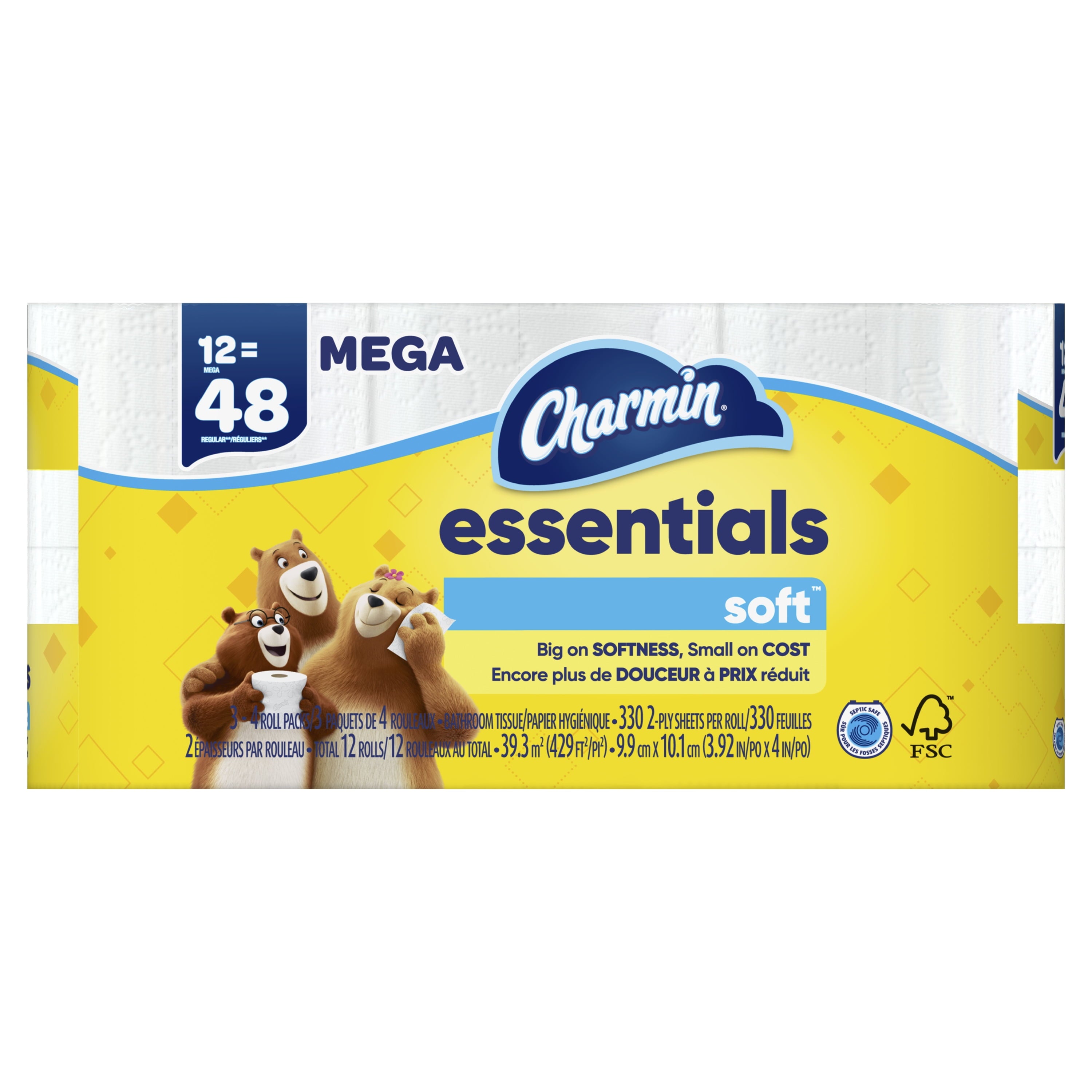 Charmin Essentials Soft Toilet Paper - 12 Mega Rolls