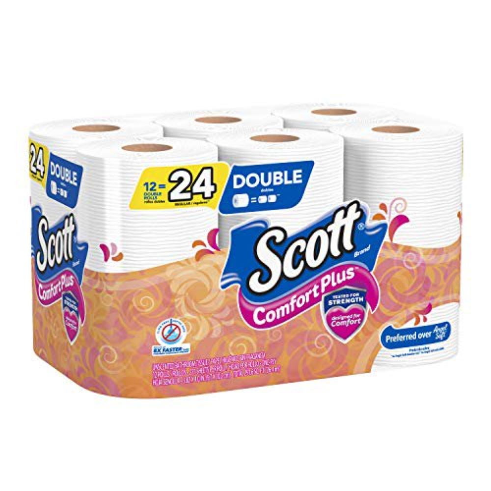 Comfort Plus Scott Toilet Paper - 12 Double Rolls, 231 Sheets per Roll, Quantity of 2
