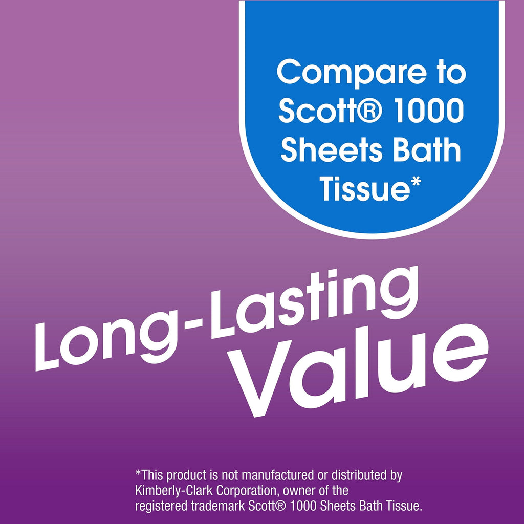 1000 Sheets per Roll Toilet Paper - 12 Rolls, Compare to Scott® 1000 Sheets Bath Tissue