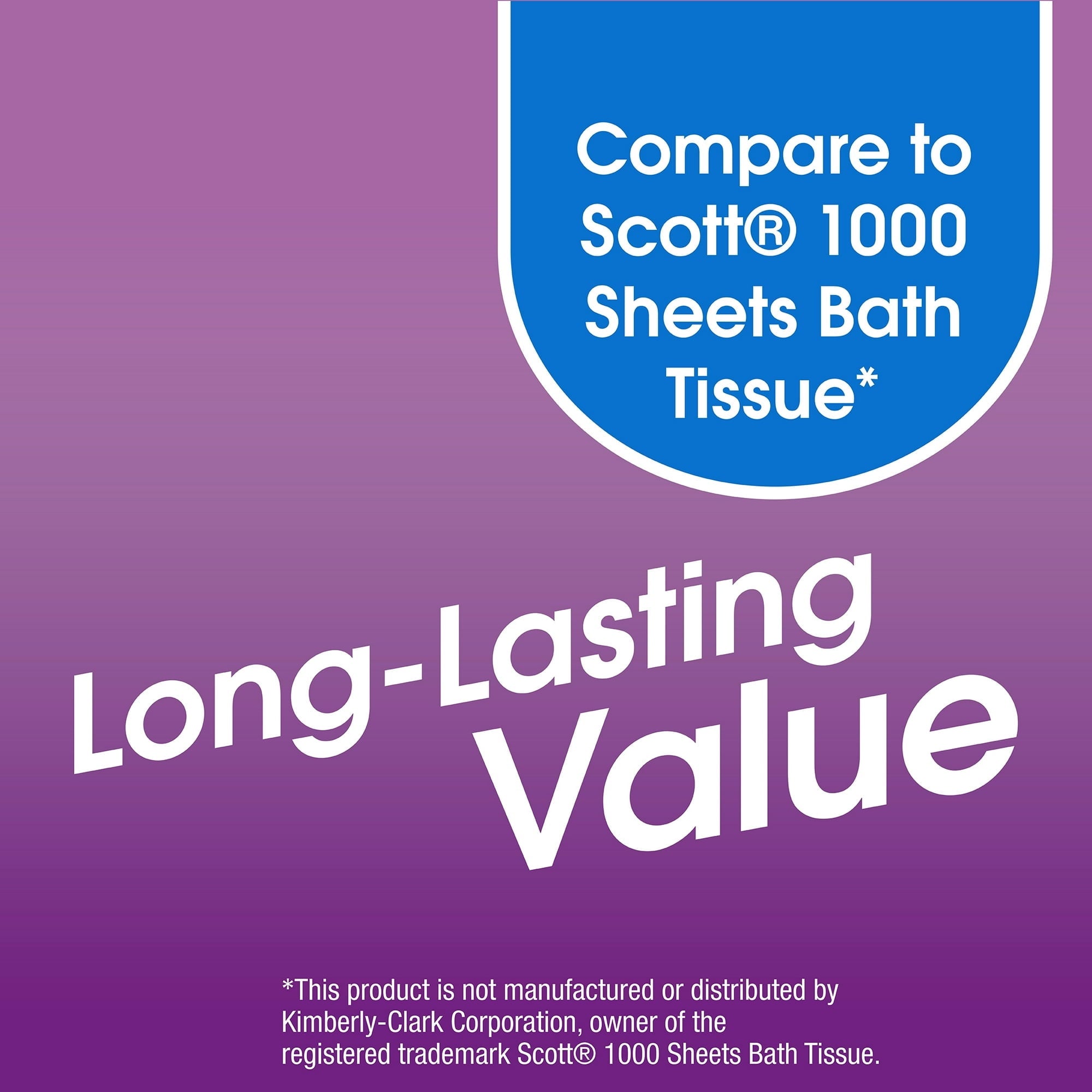 1000 Sheets per Roll Toilet Paper - 12 Rolls, Compare to Scott® 1000 Sheets Bath Tissue