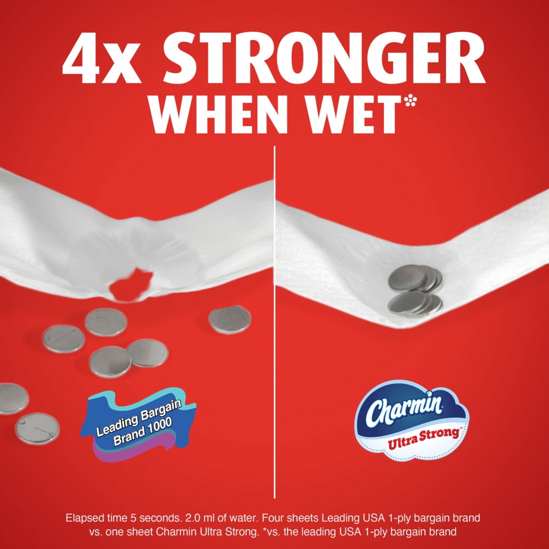 Charmin Ultra Strong Toilet Paper - 4-Pack of 6 Mega Rolls, 220 Sheets per Roll