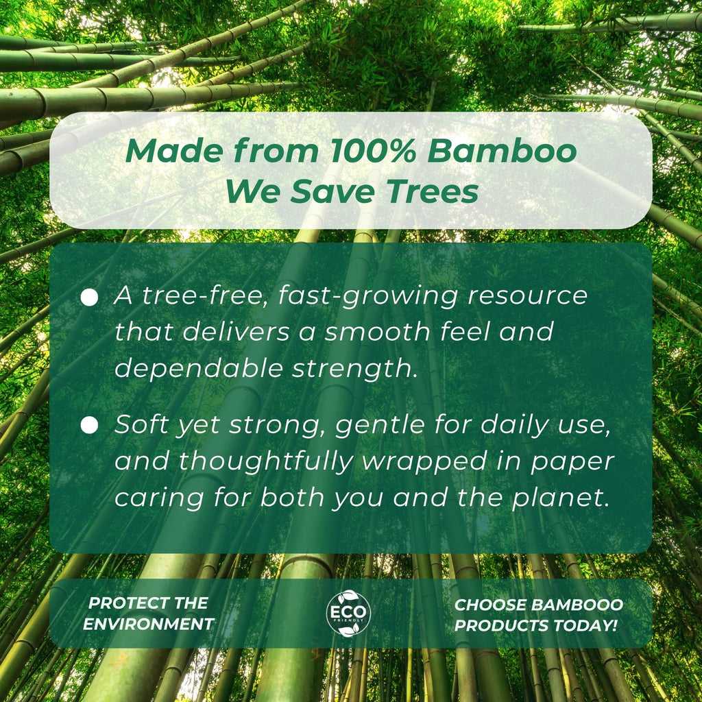 SRIAA Premium Organic 100% Bamboo Tree-Free Toilet Paper - 24 Mega Rolls, 3-Ply, 300 Sheets per Roll, Septic Safe, Plastic Free, FSC Certified