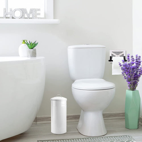 Autumn Alley White Metal Farmhouse Toilet Paper Extra Roll Storage – Freestanding - Holds 3 Megarolls