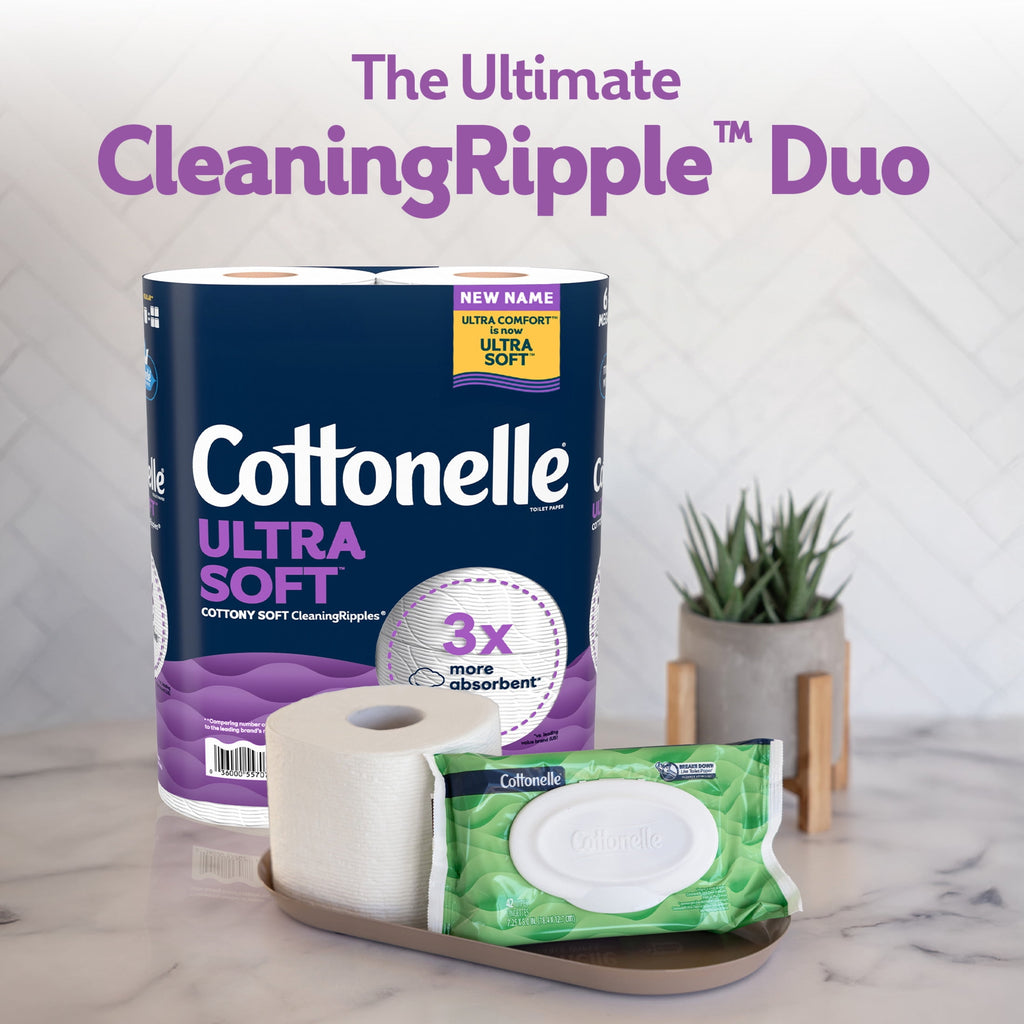 Cottonelle Ultra Soft Toilet Paper - Strong Toilet Tissue, 12 Mega Rolls