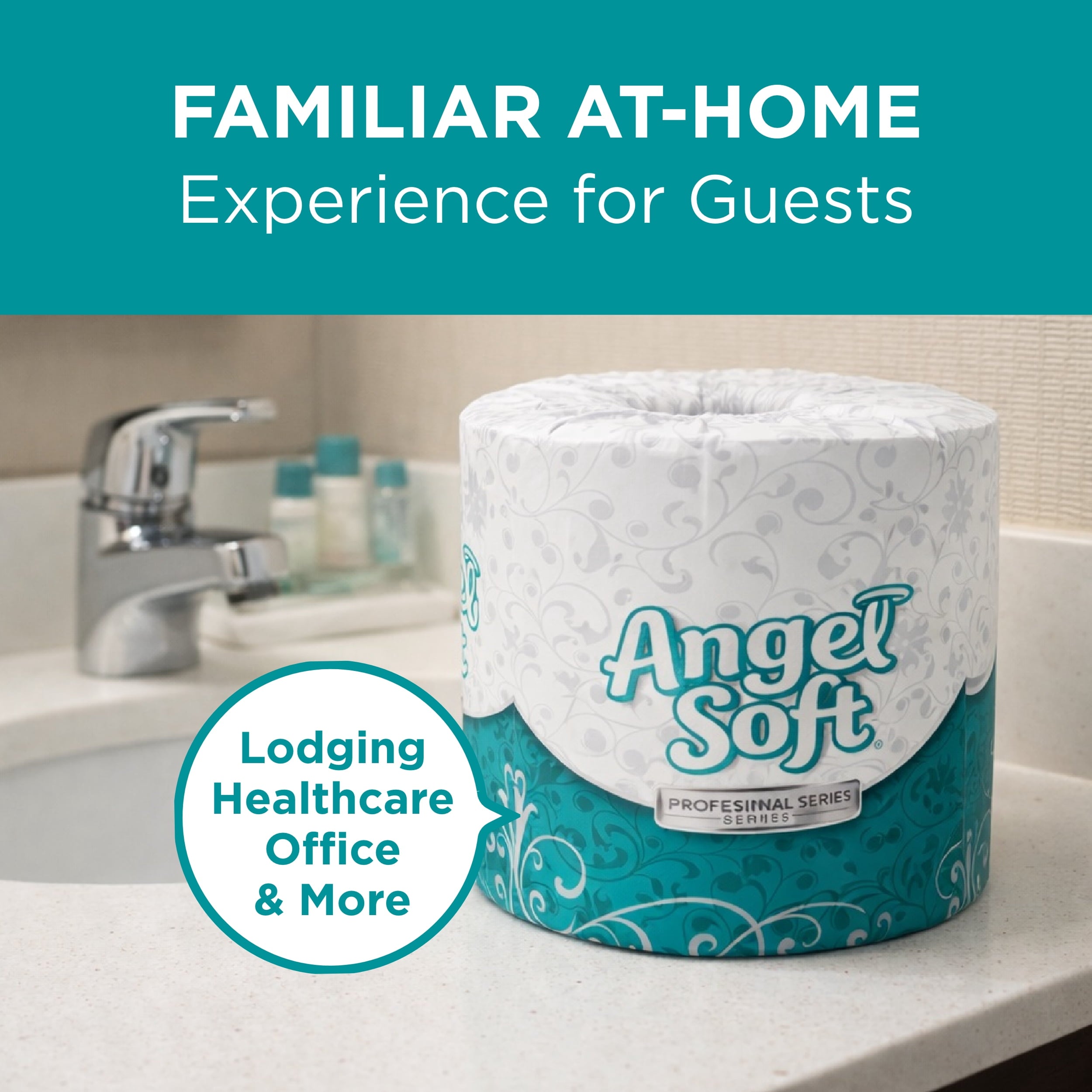 Angel Soft Professional Series by Georgia-Pacific PRO 2-Ply Embossed Toilet Paper - White, Individually Wrapped, 450 Sheets Per Roll, 20 Toilet Tissue Rolls Per Case, 16620
