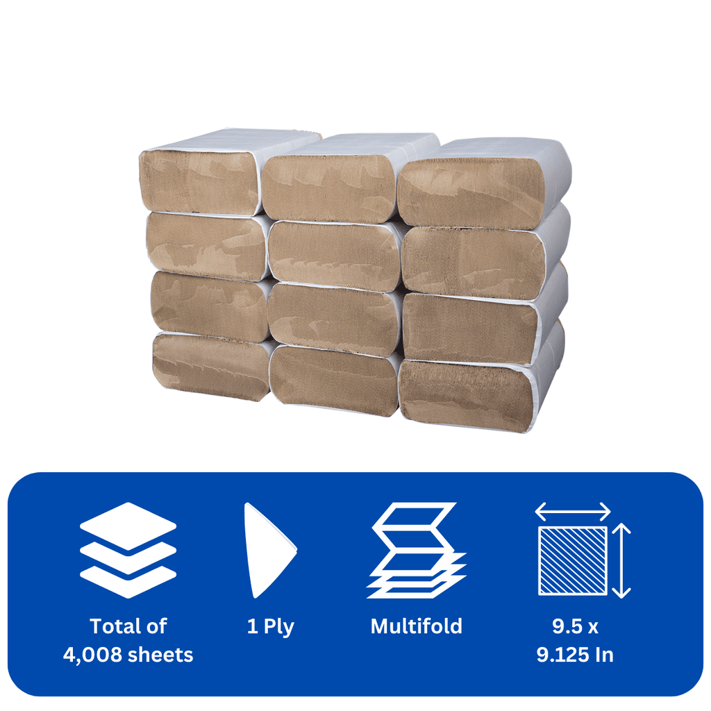 Karat Multifold Commercial Paper Towels - Kraft (Case of 4008 sheets)