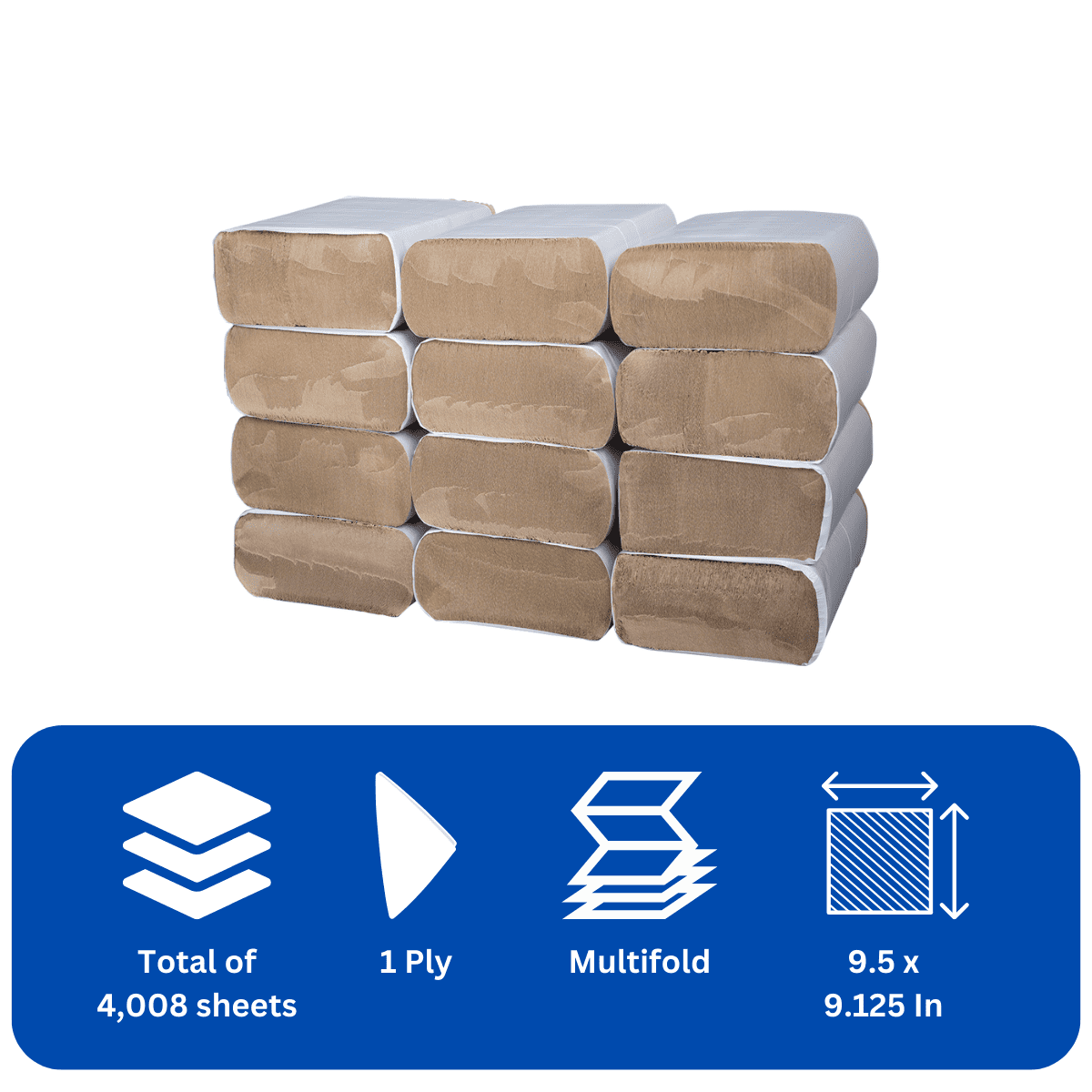 Karat Multifold Commercial Paper Towels - Kraft (Case of 4008 sheets)