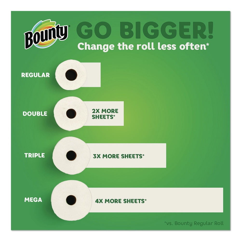 Bounty 08664 2-Ply 5.9 in. x 11 in. Select-a-Size Kitchen Roll Paper Towels - White (12/Carton)