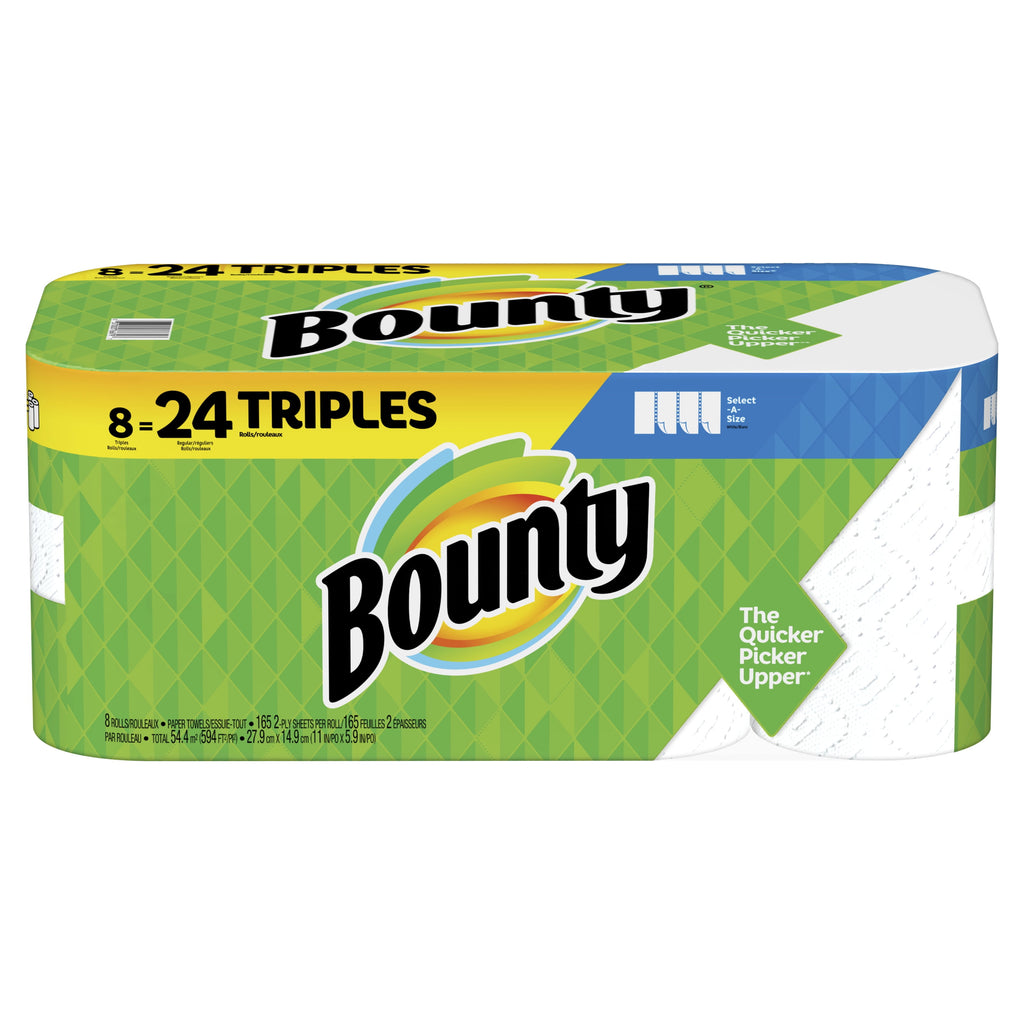 Bounty Select-A-Size Paper Towels - White, 8 Triple Rolls