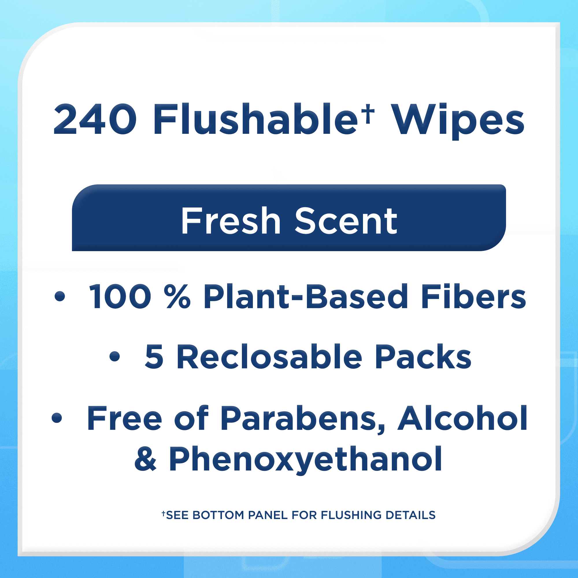 Equate Flushable Wet Wipes - Fresh Scent, 240 Wipes (5 Pack), Compare to Cottonelle® - 4-Pack