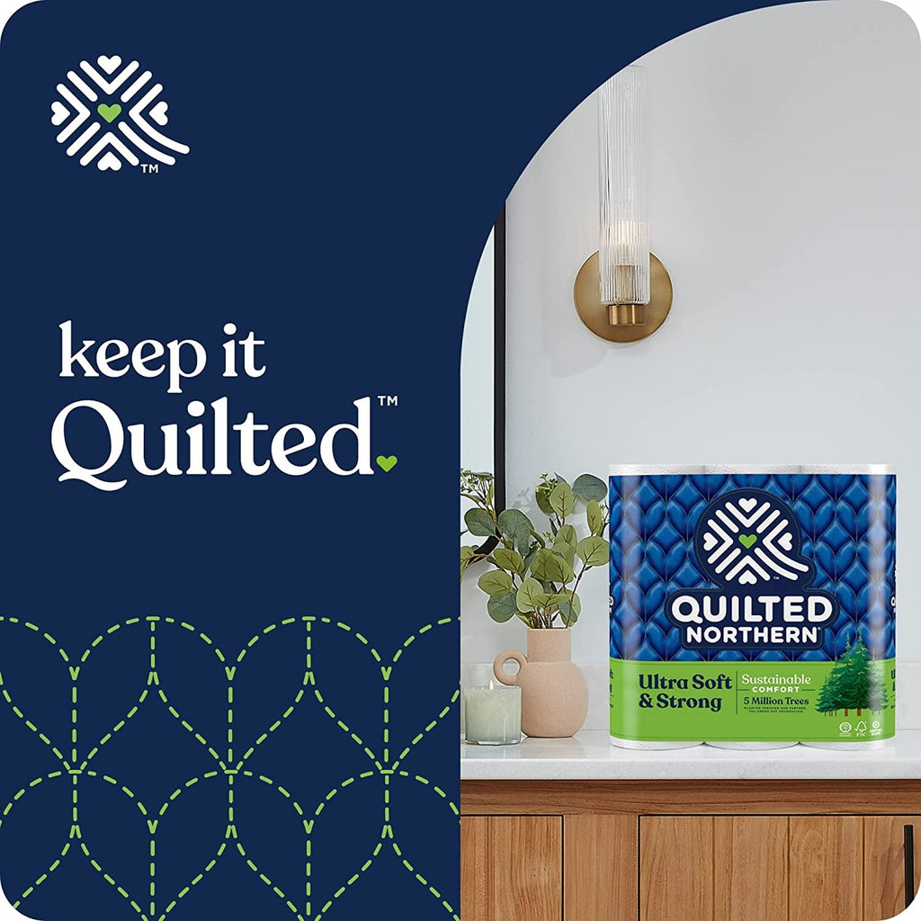 Quilted Northern 6017589 415.47 sq ft. White Ultra Soft & Strong Toilet Paper - 12 Rolls - 328 Sheet