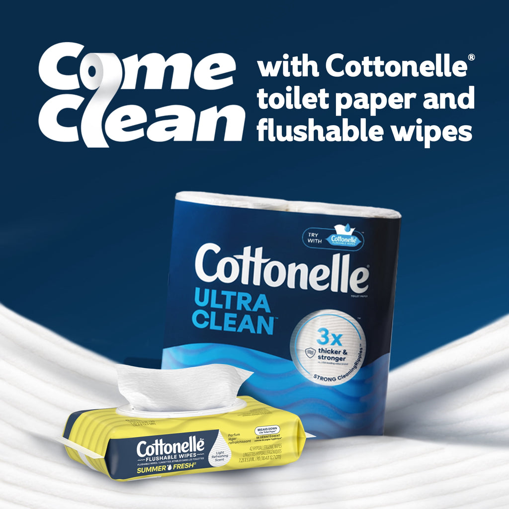 Cottonelle Summer Fresh Scented Flushable Wipes - 4 Flip-Top Packs