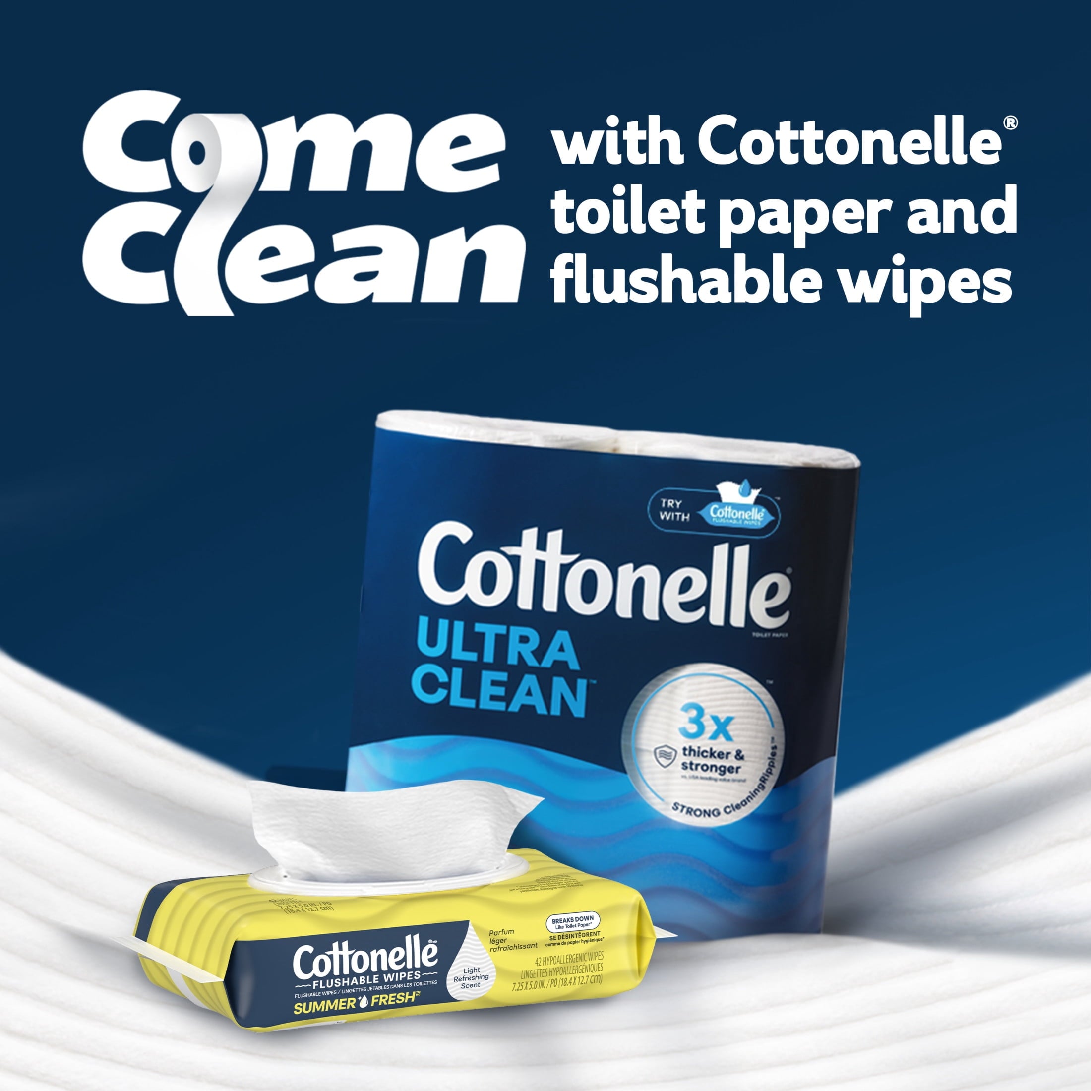 Cottonelle Summer Fresh Scented Flushable Wipes - 4 Flip-Top Packs