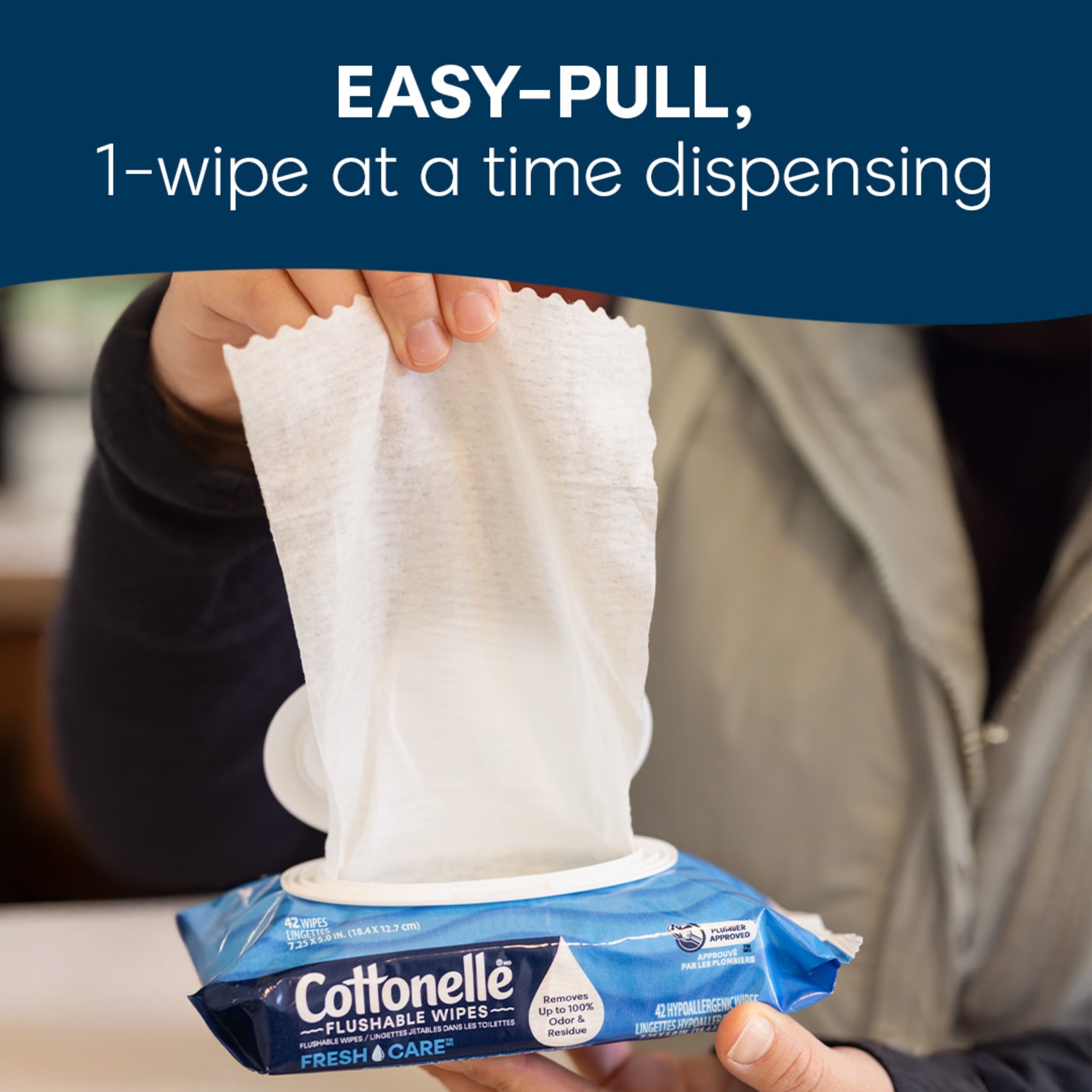 Cottonelle Fresh Care Flushable Wet Wipes - 1 Resealable Bag