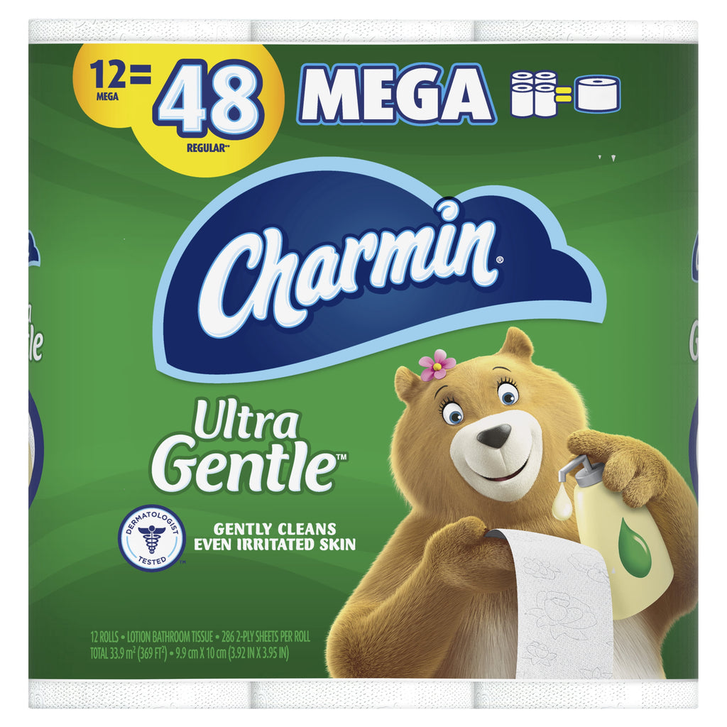 Charmin Ultra Gentle Toilet Paper - 12 Mega Rolls, 286 Sheets per Roll