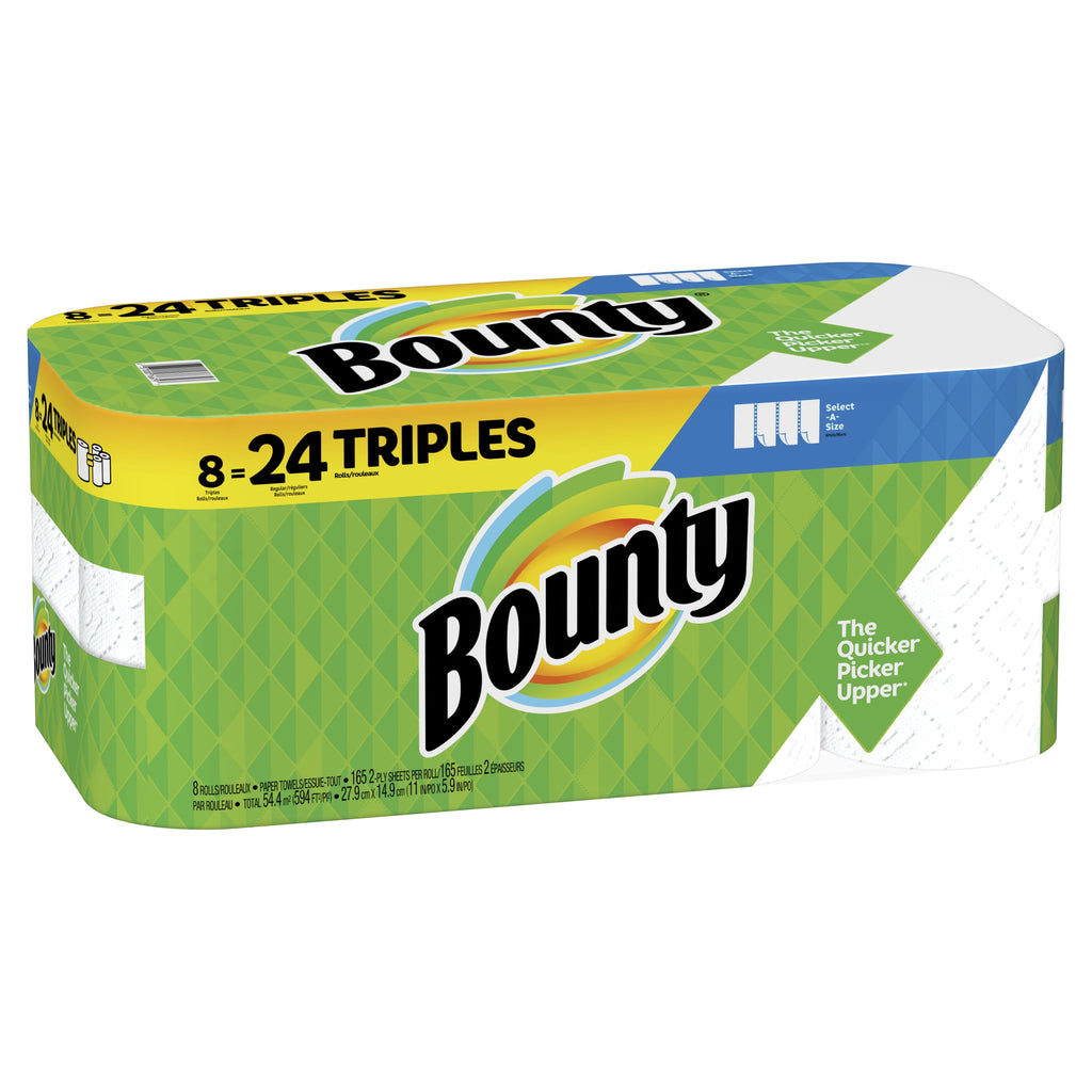 Bounty Select-A-Size Paper Towels - White, 8 Triple Rolls