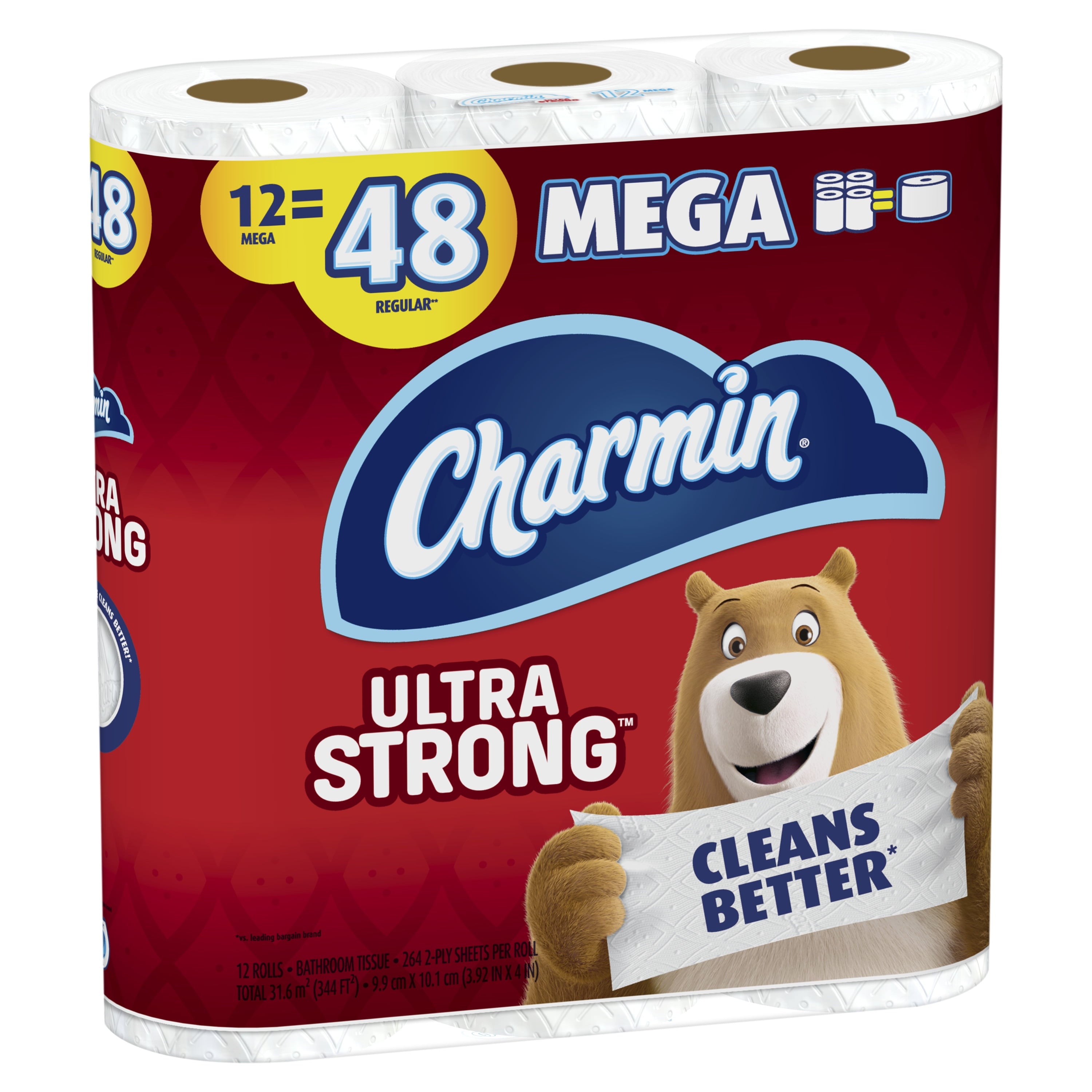 Charmin Ultra Strong Toilet Paper - 12 Mega Rolls, 264 Sheets per Roll