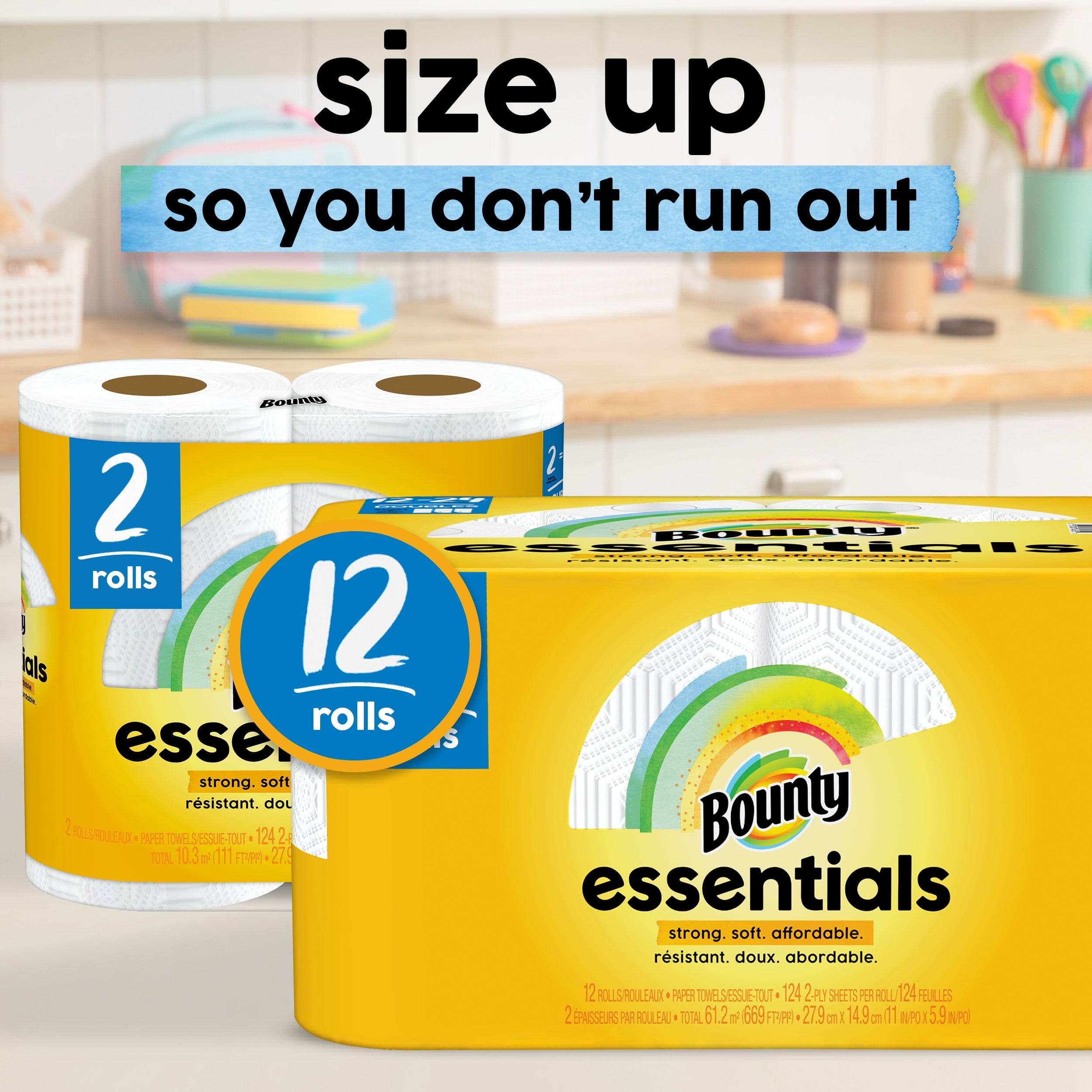 Bounty Essentials Select-a-Size Paper Towels - White, 2 Double Rolls