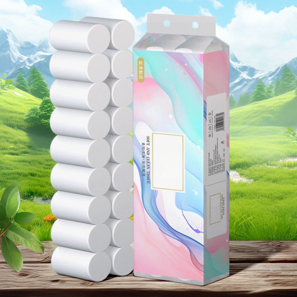 Dyegold 18 Rolls Toilet Paper 4-Layer Bulk Household Tissue Soft Strong Absorbent Wood Pulp Affordable Wholesale for Bathroom Kitchen