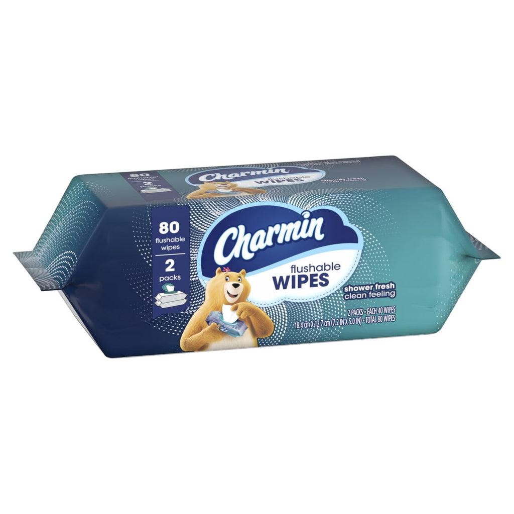 Charmin Flushable Wet Wipes - 2 Packs, 80 Wipes Total