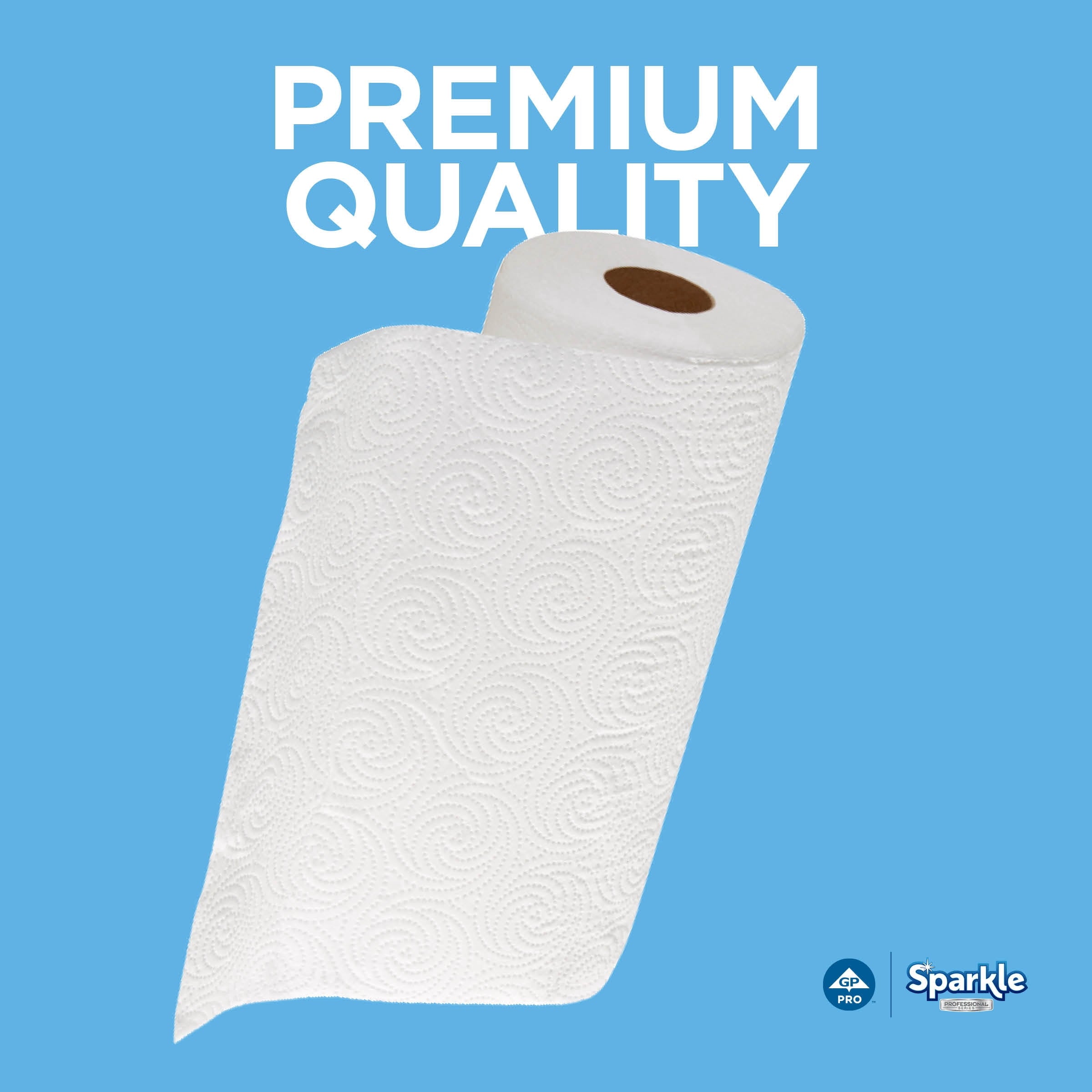 Sparkle Professional Series® 2-Ply Perforated Kitchen Paper Towel Rolls by GP PRO (Georgia-Pacific) - White, 2717714, Sheet size: 11” X 8.8” (LxW), 85 Sheets Per Roll, 15 Rolls Per Case