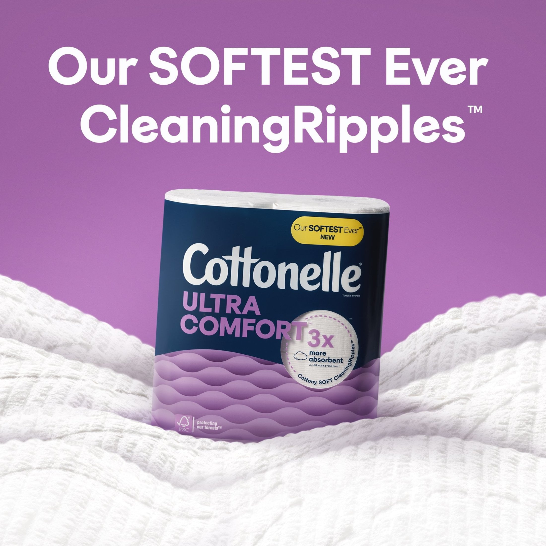 Cottonelle Ultra Comfort Toilet Paper - Soft Toilet Tissue, 12 Mega Rolls - 3-Pack