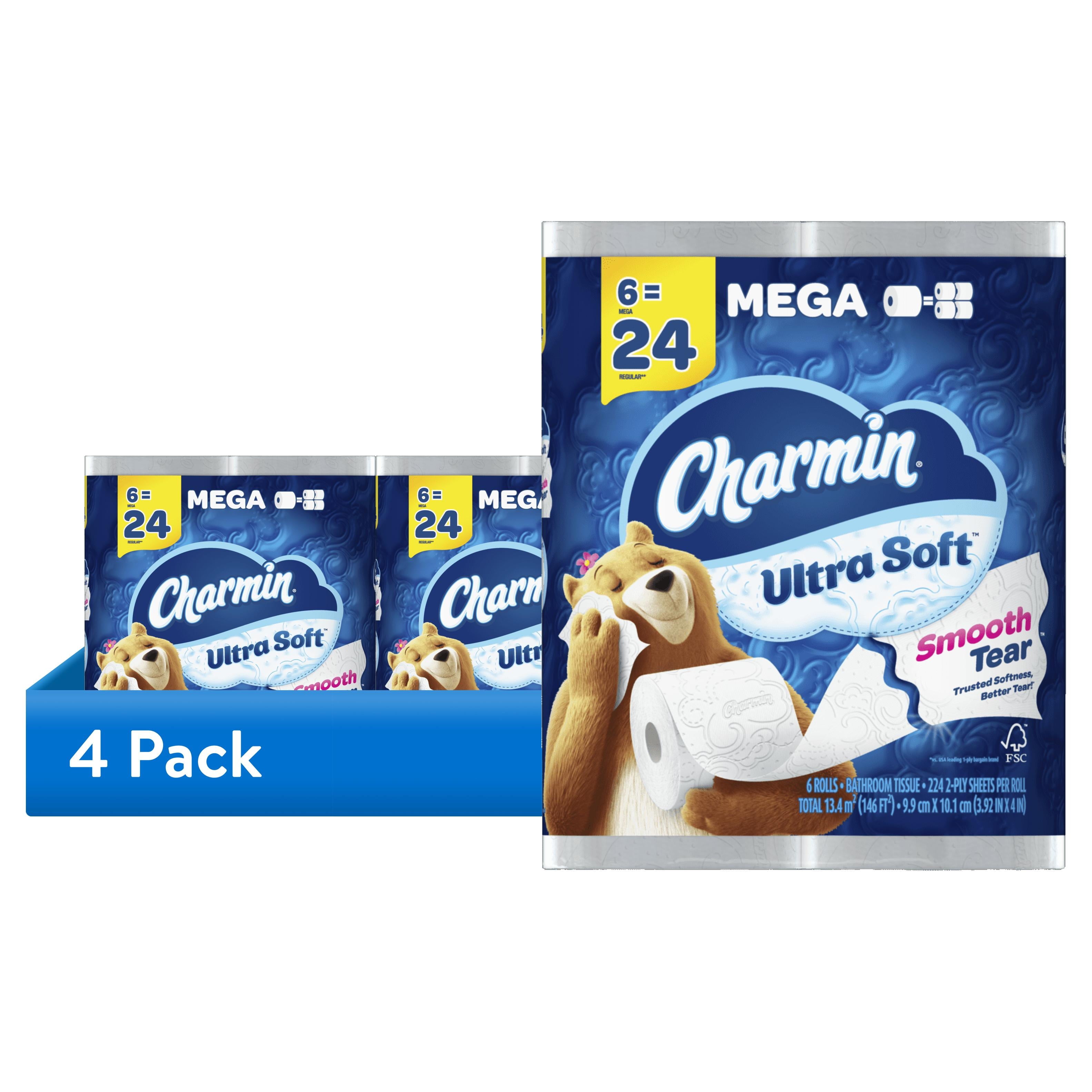 Charmin Ultra Soft Toilet Paper - 4-Pack of 6 Mega Rolls, 224 Sheets per Roll
