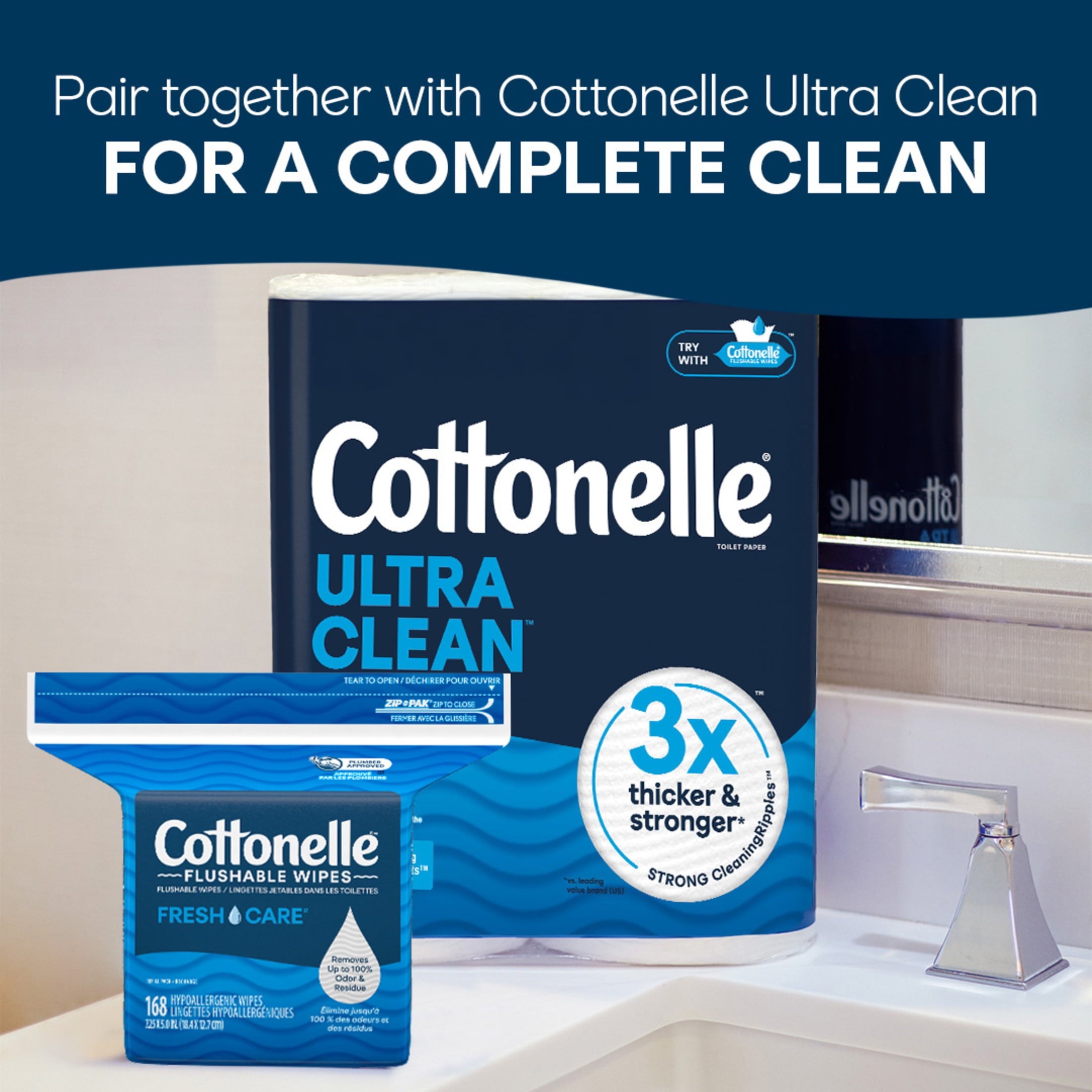 Cottonelle Fresh Care Flushable Wet Wipes - 1 Resealable Bag