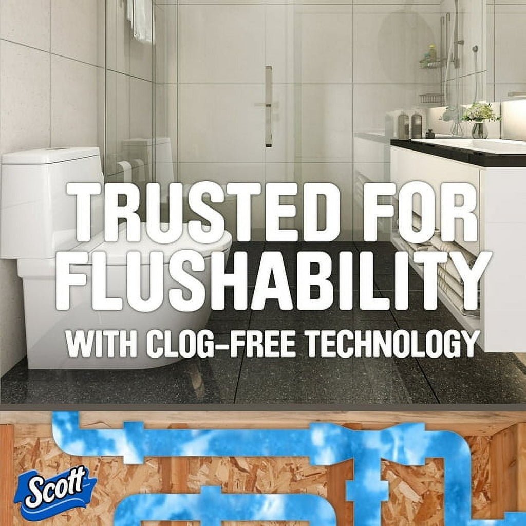 Scott 1000 Bathroom Tissue - Septic Safe, 1-Ply, White, 1, 000 Sheet/Roll, 20/Pack, Each