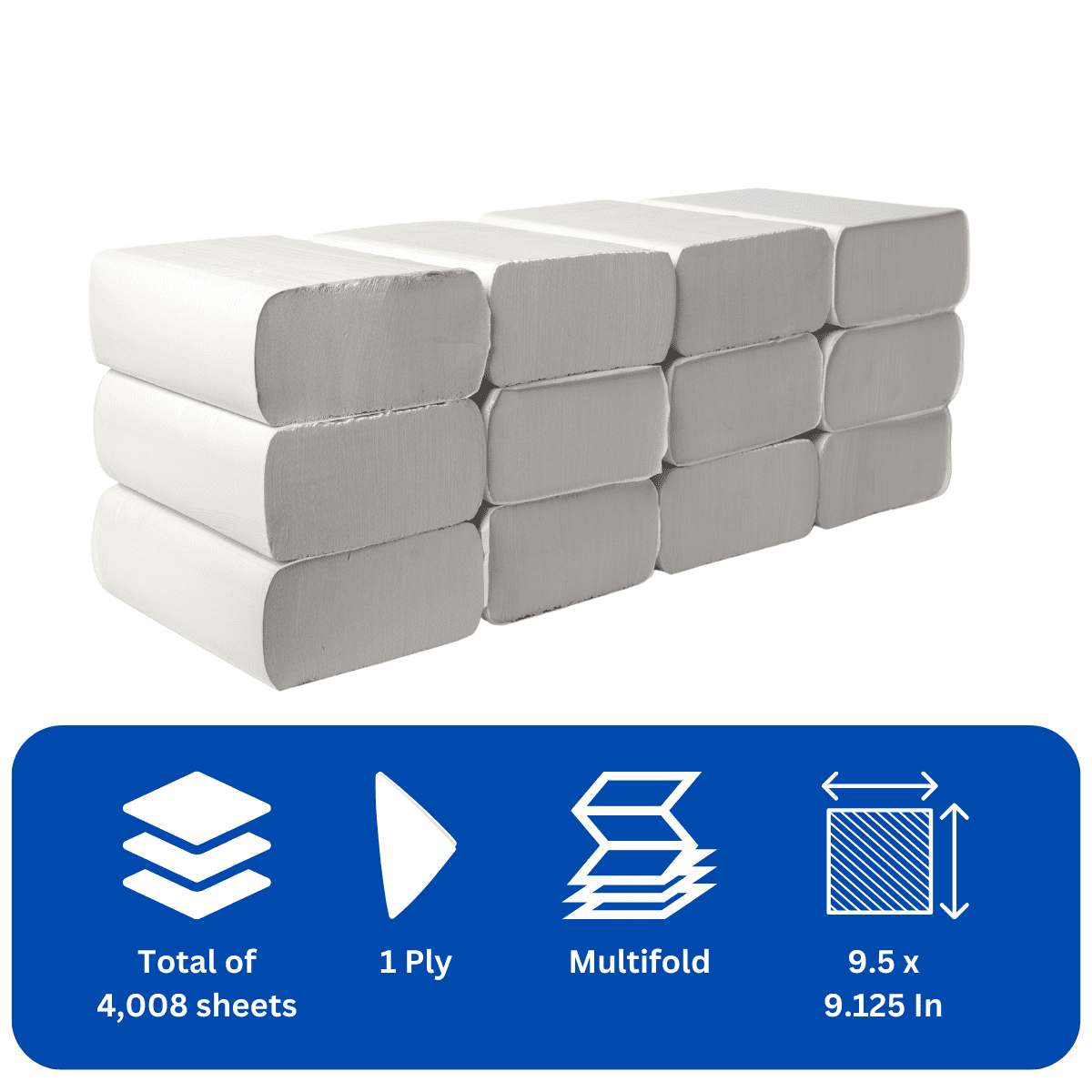 Karat Multifold Commercial Paper Towels - White - Case of 12 Packs