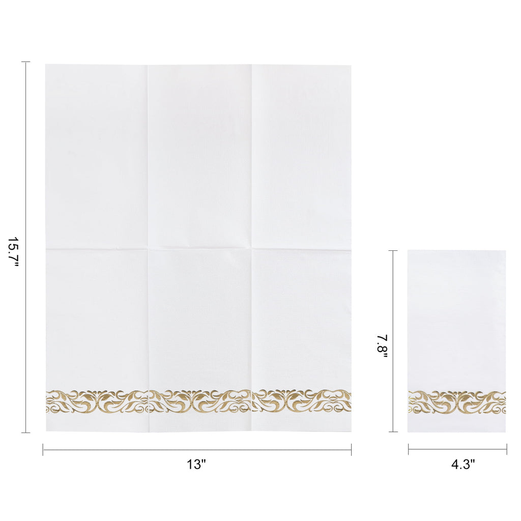Treamon Linen Feel Paper Napkins - Guest Hand Towels Disposable Guest Towels, 100 Pcs
