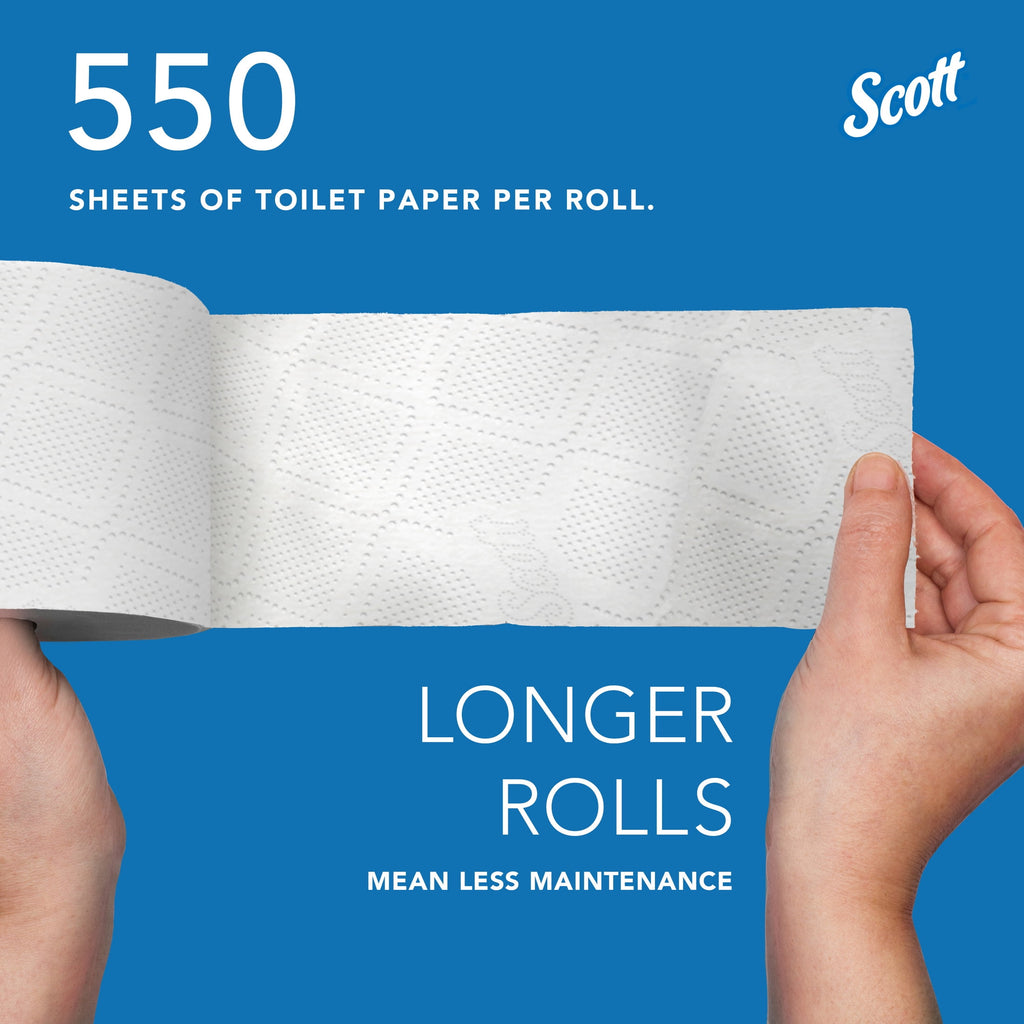 Scott Professional Standard Roll Toilet Paper - Bulk (48040), 2-Ply, Elevated Design, White, Individually Wrapped (40 Rolls of 550 Sheets, 22, 000 Sheet Total)
