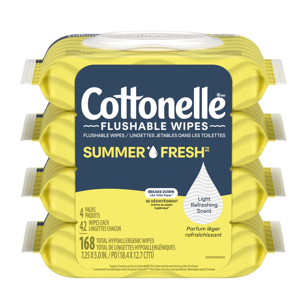 Cottonelle Summer Fresh Scented Flushable Wipes - 4 Flip-Top Packs